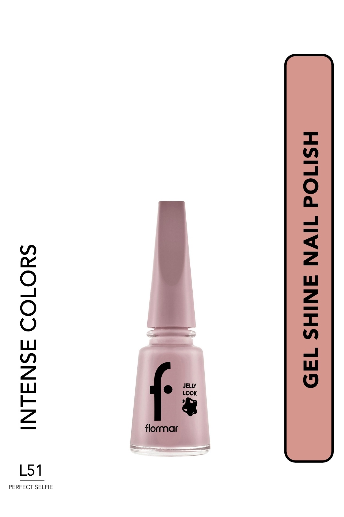 Flormar Gel-Looking Shiny Nail Polish (Pink) - Jelly Look Nail Enamel - JL51 Perfect Selfie -8690604564194