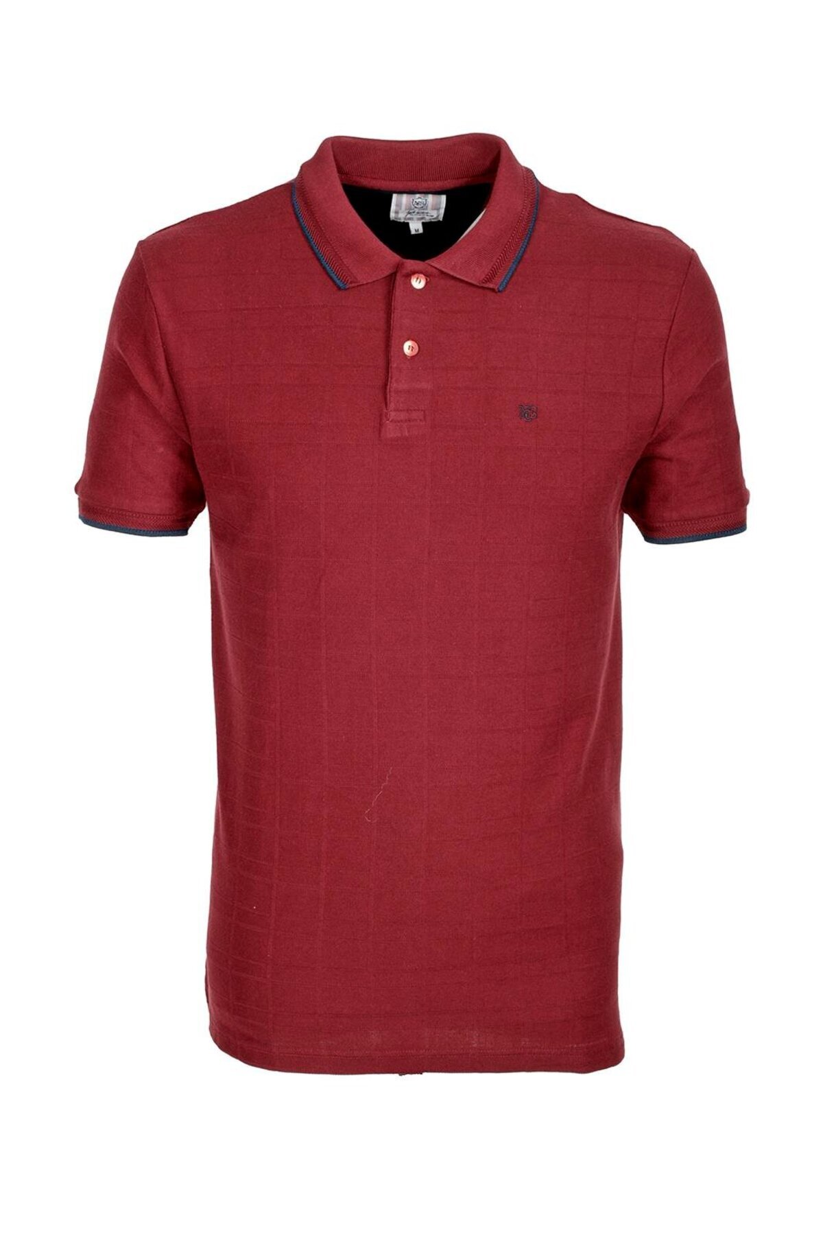 NCS-Men's Polo Neck T-Shirt Textured Claret Red 100% Cotton Slim Fit T-Shirt Jeans 1134 1