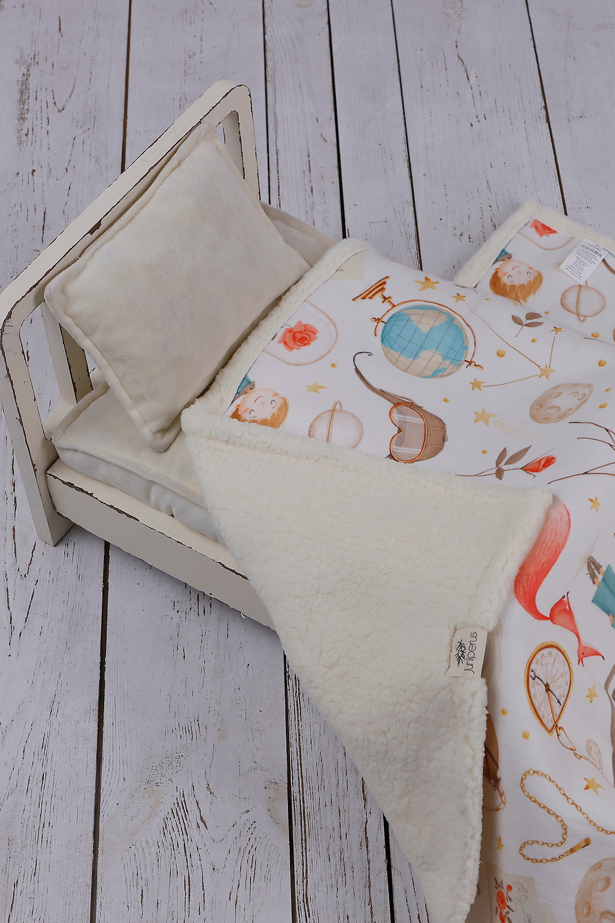 JUNİPERUS Küçük Prens Bebek Battaniyesi Kalın Koyun Tüyü Battaniye fotoğrafı 3 (önizleme)