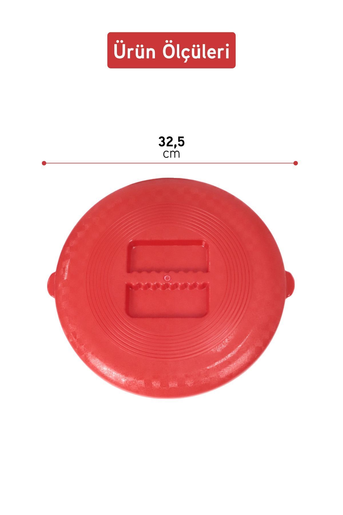 İronika-İronika Plastic Rectangular Round Pyrex Cover Red 2 Pieces 5