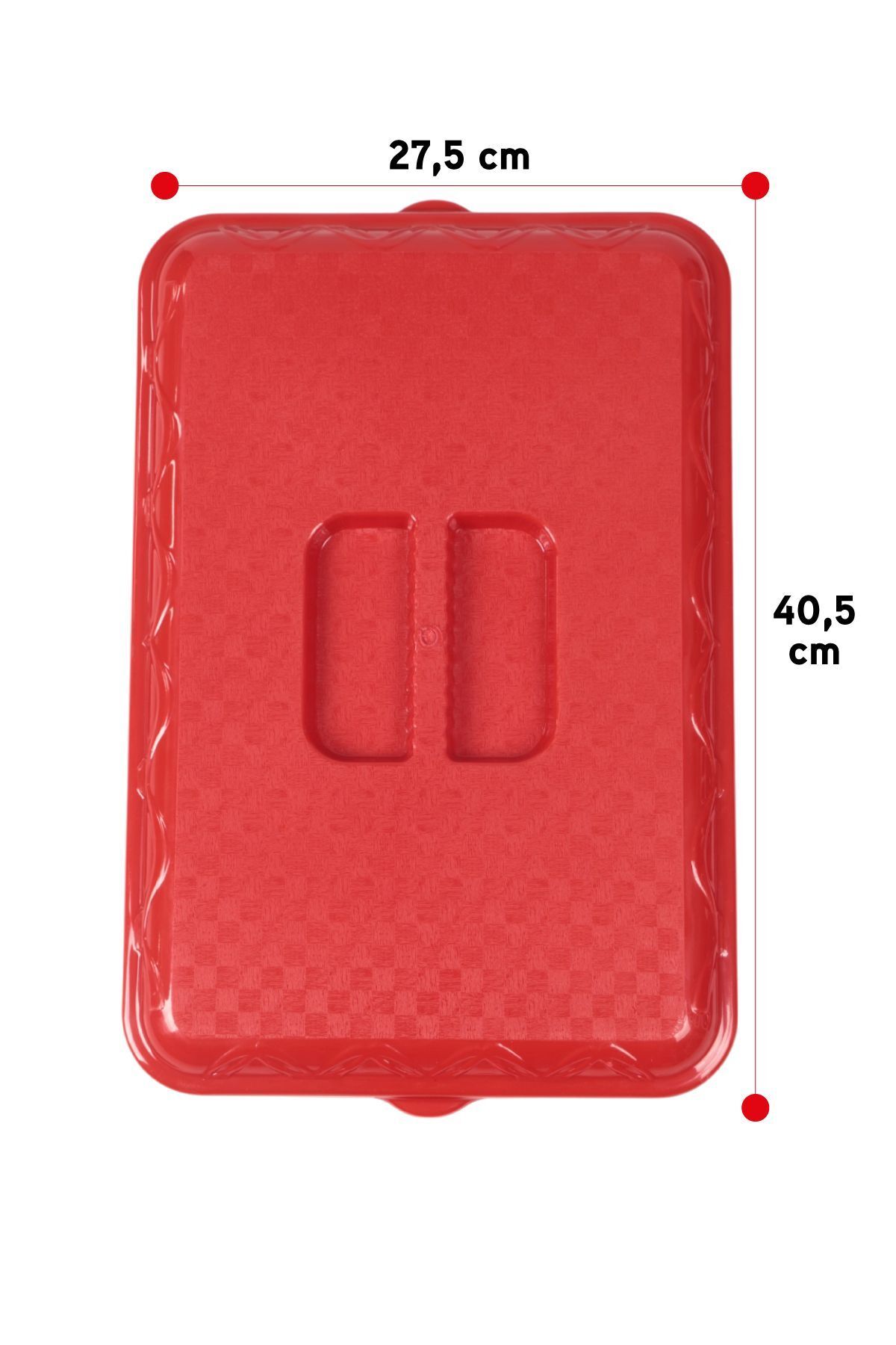 İronika-İronika Plastic Rectangular Round Pyrex Cover Red 2 Pieces 4