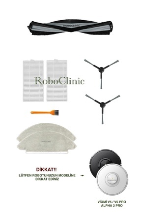 Roboclinic Viomi V5 / V5 PRO / ALPHA 2 PRO Robot Süpürge Uyumlu Yedek Fırça,H...