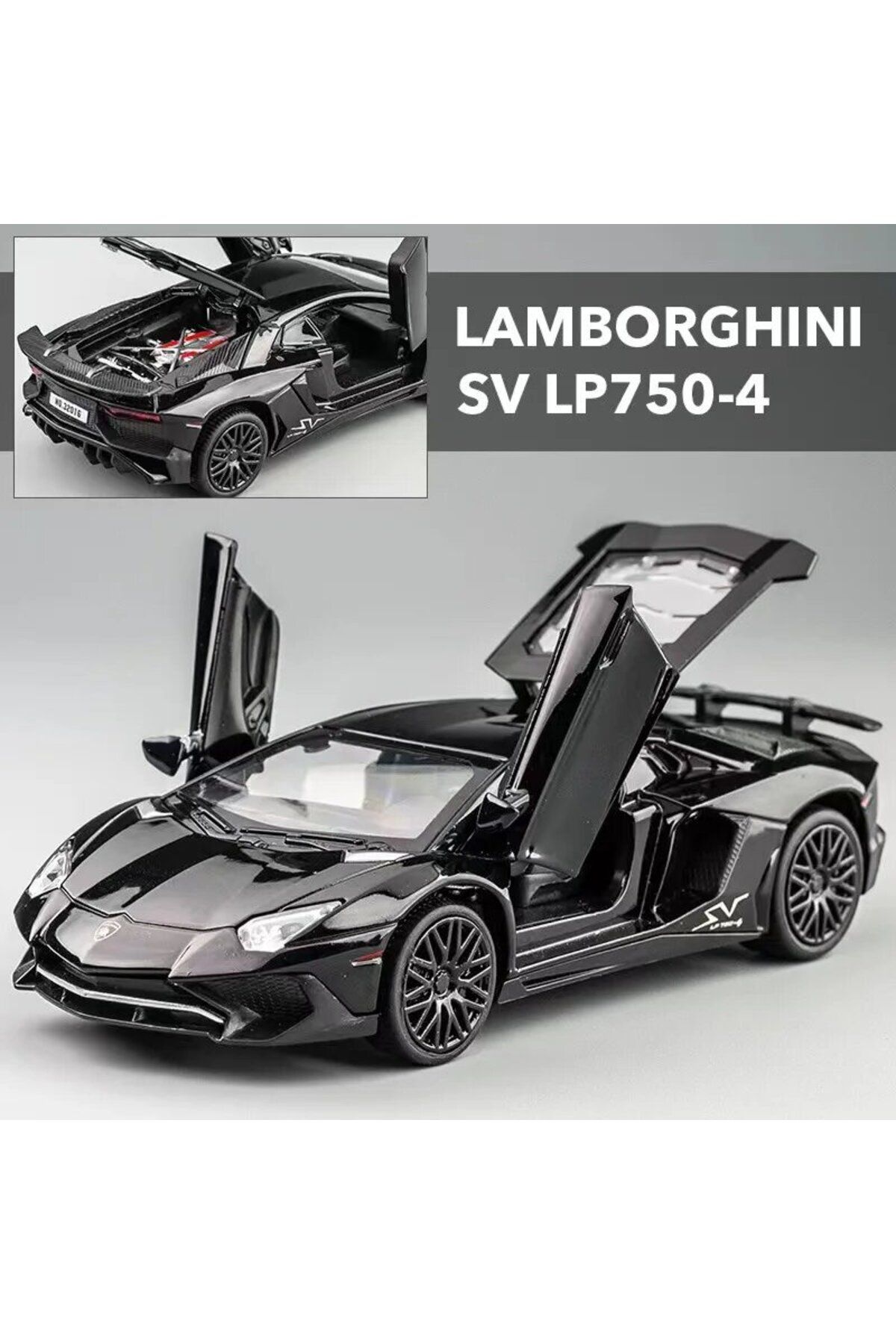 Choice-Black No Box 1:32 Lamborghinis Sv Lp750-4 Alloy Sports Car Model Diecast & Toy Metal Vehicle Simulat 1