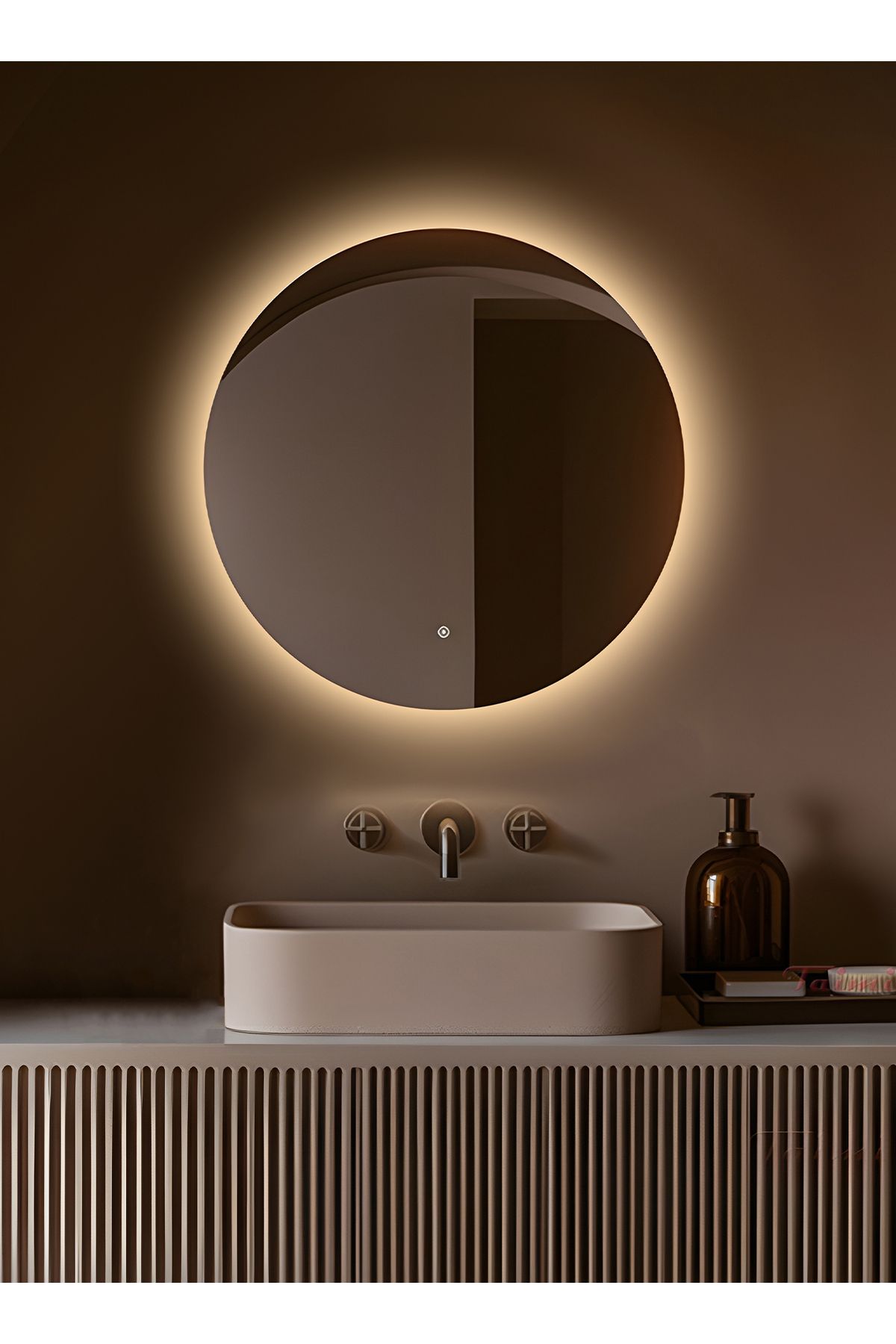 Taimi-50cm Anti-fog Round Bathroom Mirror With Backlight And Smart Touch Button 1