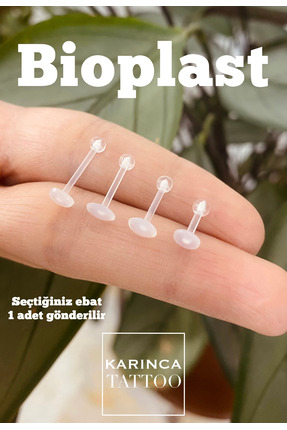 Karınca Piercing Bioplast Piercing Alerji Yapmaz Şeffaf Helix Conch Dudak Bur...