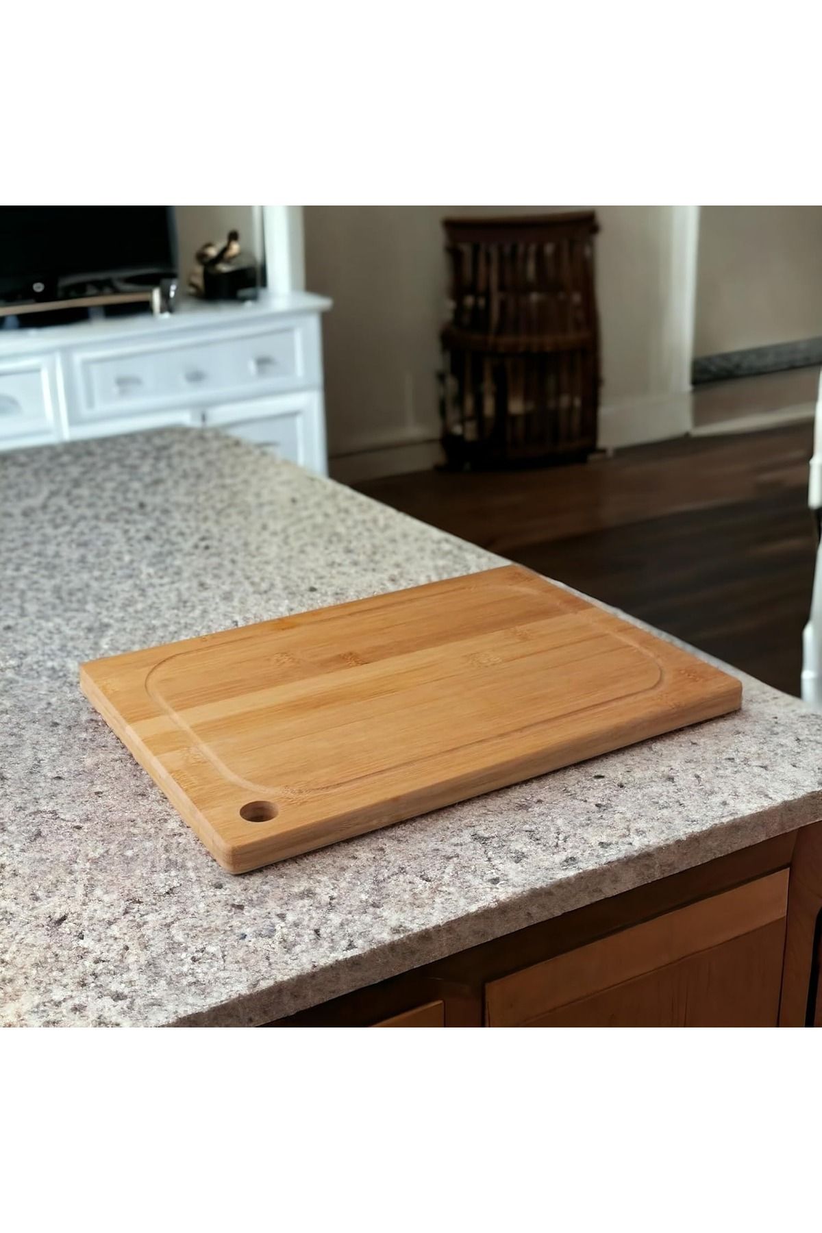 Deconox Bambu Kesme Tahtası Antibakteriel Yıkanabilir Doğrama Tahtası Dikdörtgen 34x24cm
