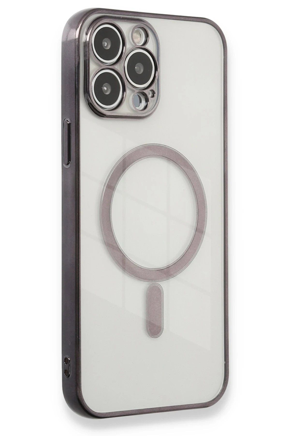 Toptan Bulurum iPhone 13 Pro Max Kılıf Magneticsafe Lazer Silikon - Siyah