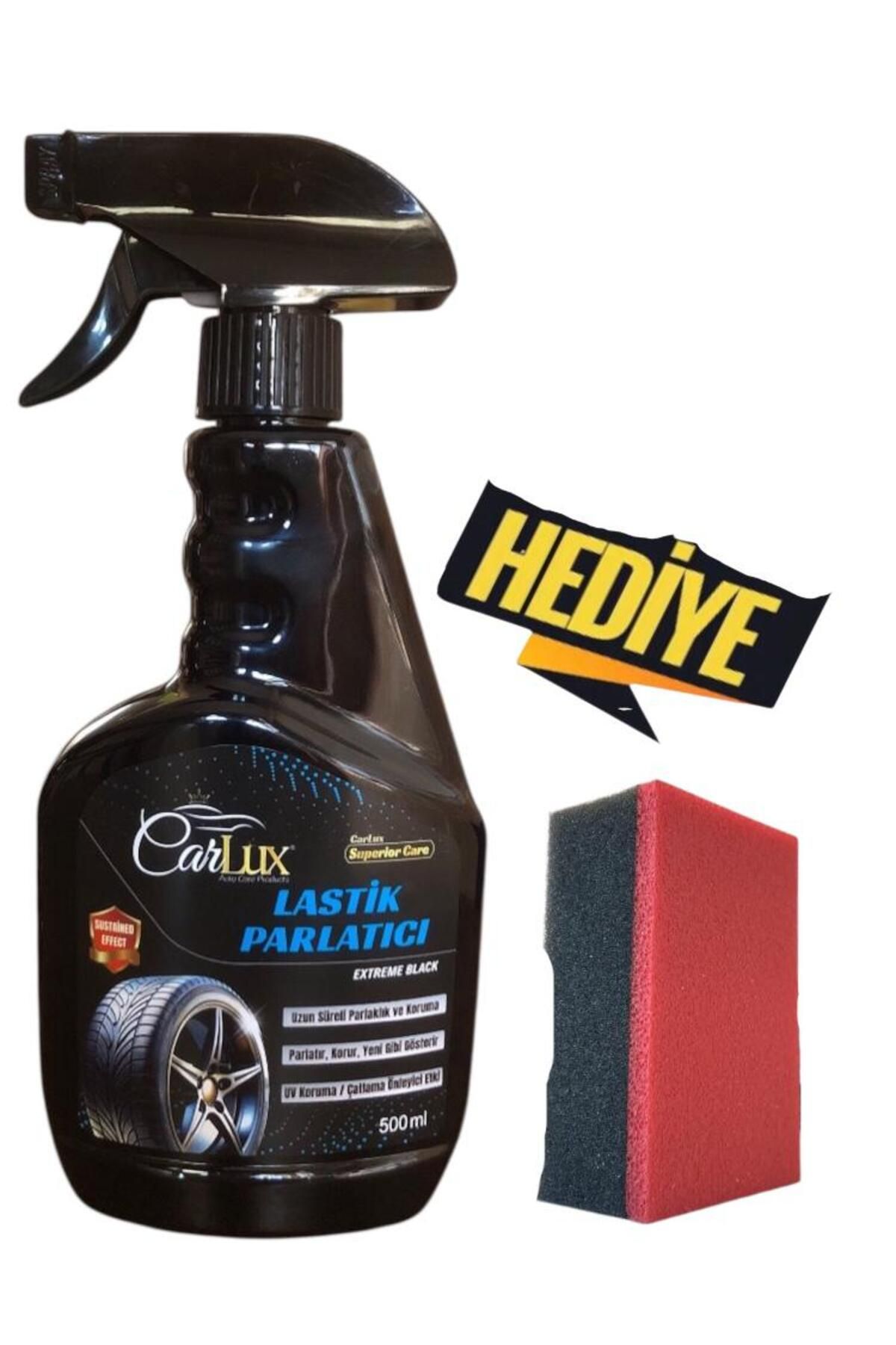 carlux auto care products Lastik Parlatıcı Sprey 500 ml – Uzun Süre Kalıcı Islak Görünüm – Koruyucu Formül