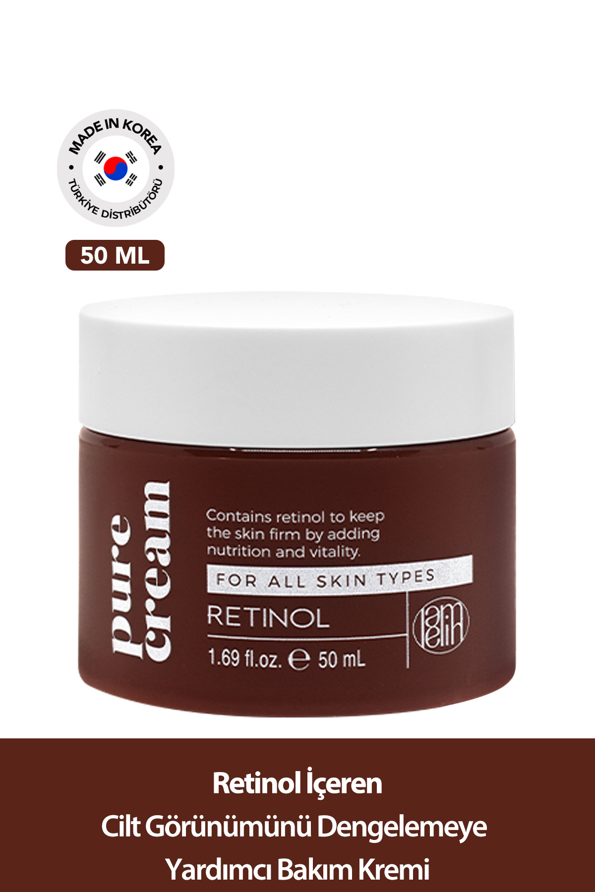Lamelin Face Care Cream Containing Retinol - Lamelin Pure Cream 50 ml, Anti-Blemish and Wrinkle