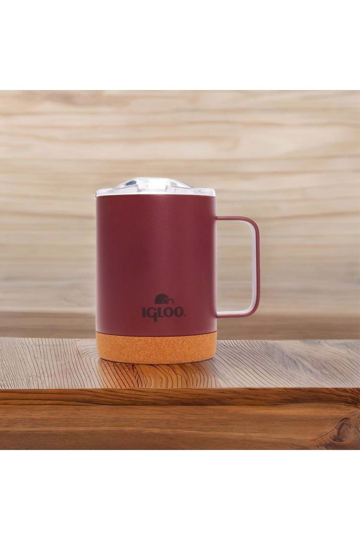 IGLOO-Cork Mug 350ml Thermos Mug Cup Flask Red 7