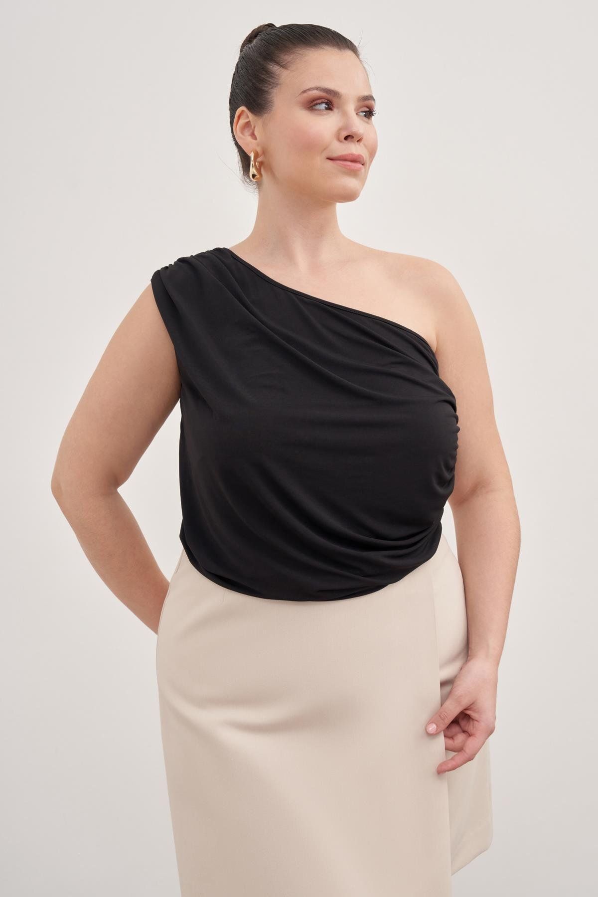 MYLİNE-One Shoulder Draped Top 2
