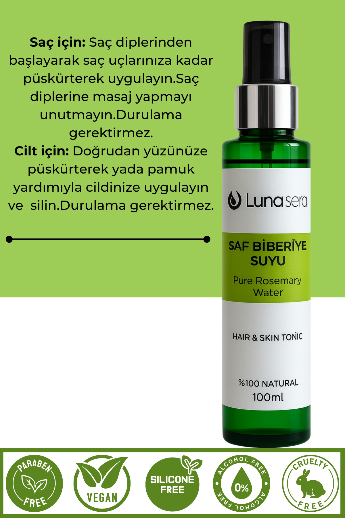 %100 Doğal Saç Ve Cilt Için Saf Biberiye Suyu 100 ml — biberiyesuyu — تصویر 4 از 4