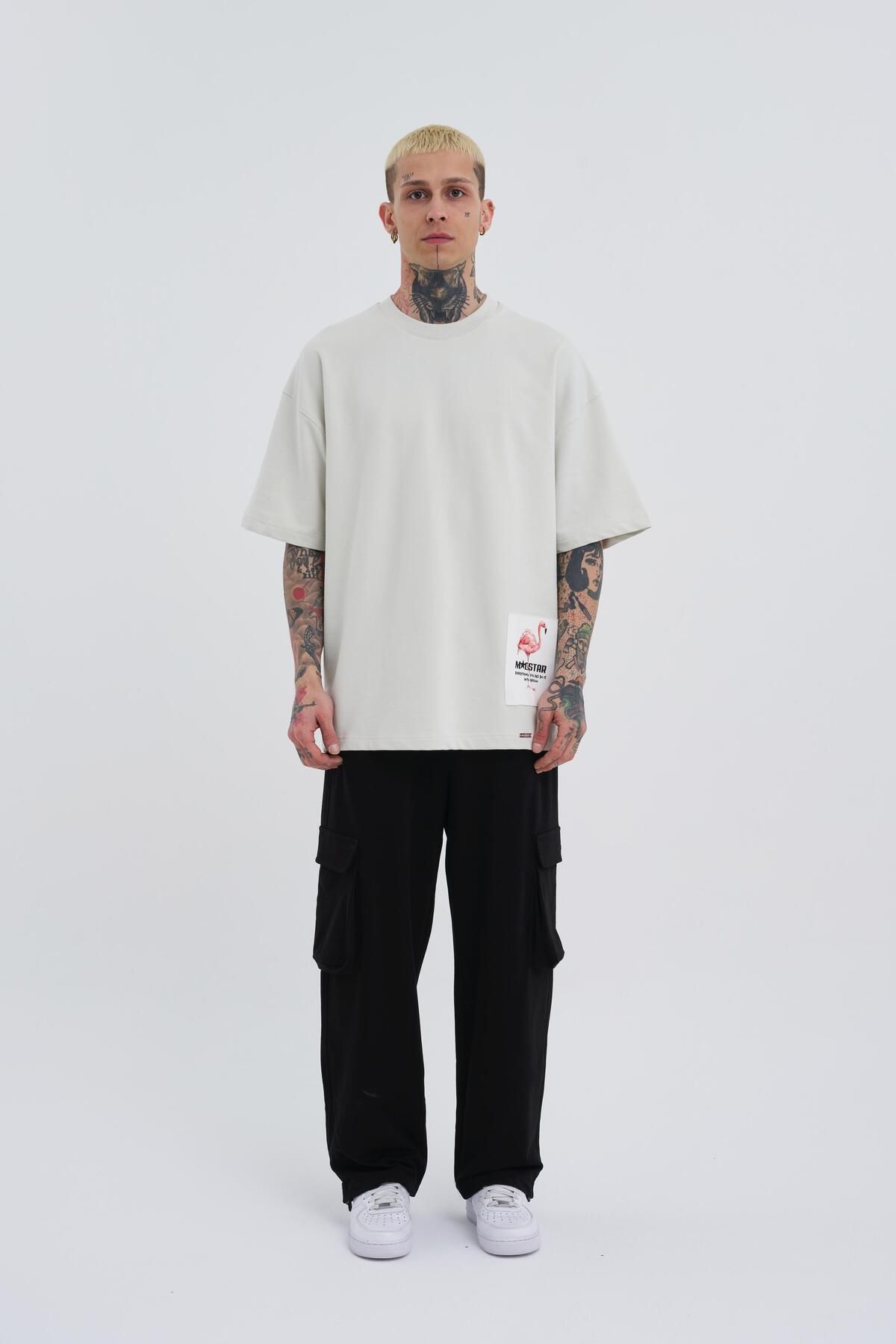 Machinist-Ανδρικό μπλουζάκι Oversize Grey - Break The Rules Printed 3