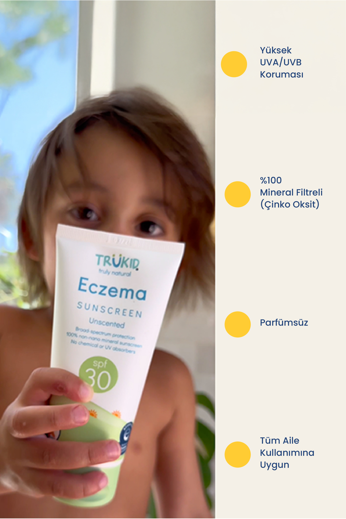 Trukid Spf30 Sunscreen 100 ml - Egzamalı Ciltler Için Güneş Kremi fotoğrafı 2 (önizleme)