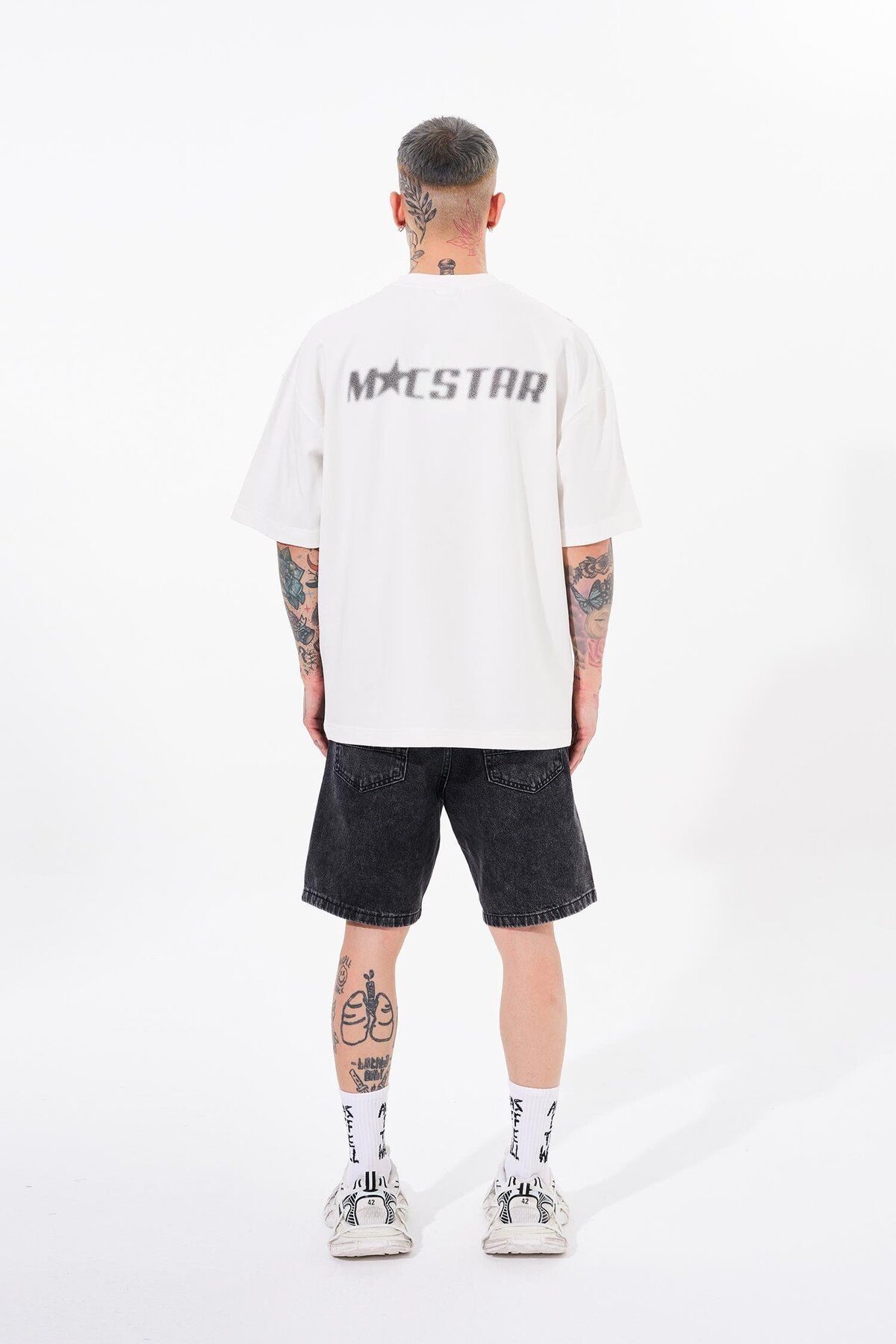Machinist-Ανδρικό εκρού μπλουζάκι Macstar Printed Smoked Oversize 5
