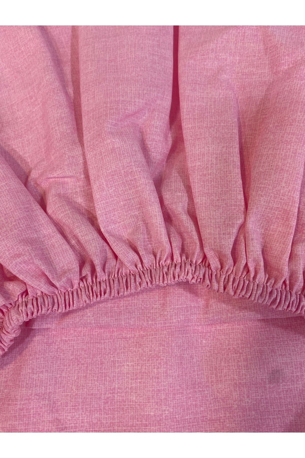 CANDAN ÇEYİZ-Ivy Pink Duvet Cover Set with Double Elastic Sheets and 4 Pillow Cases (with a Gift) 2