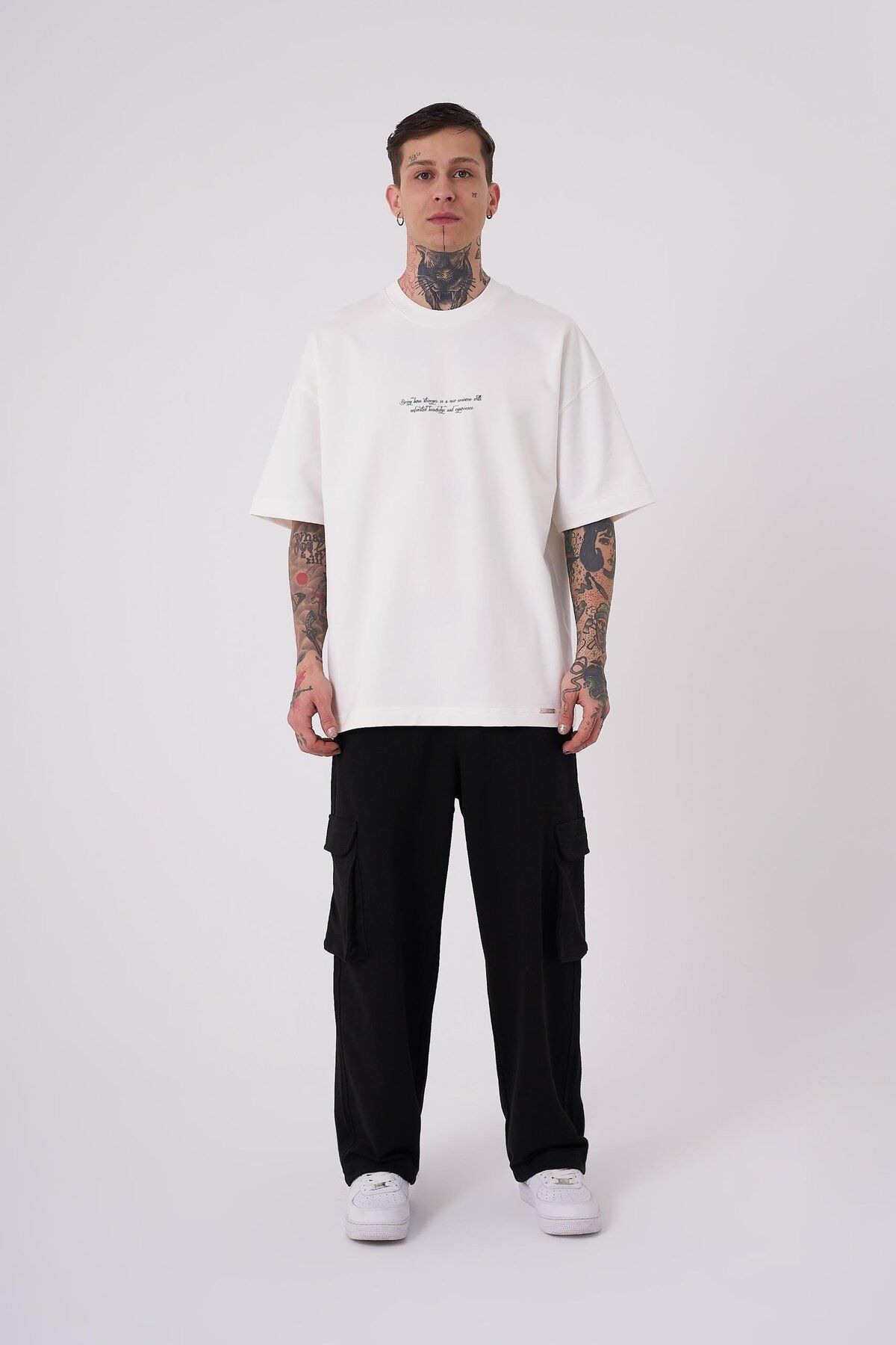 Machinist-Ανδρικό μπλουζάκι Snake Aplique Printed Oversize Ecru 3
