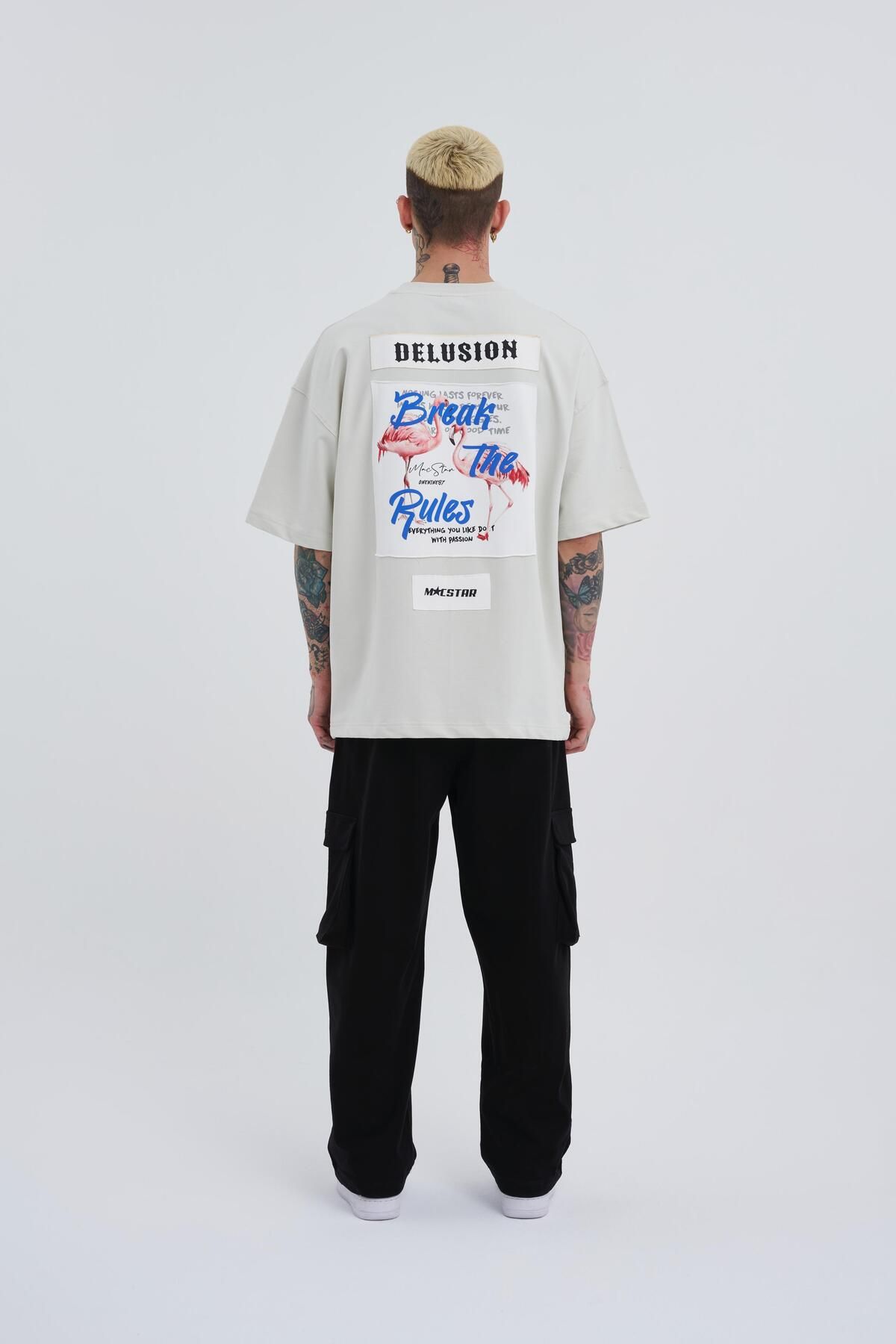 Machinist-Ανδρικό μπλουζάκι Oversize Grey - Break The Rules Printed 4