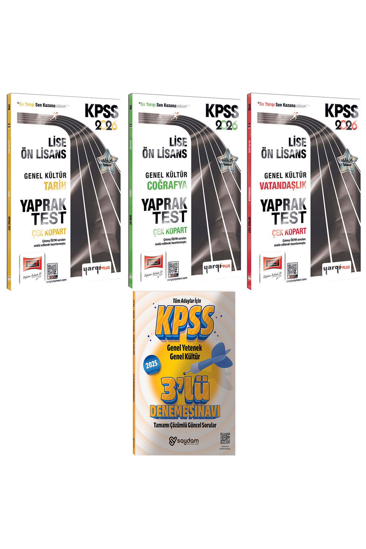 Yargı Yayınları 2026 KPSS Lise-Ön Lisans Genel Kültür Tarih-Coğrafya-Vatandaşlık Çek Kopart Yaprak Test-3 Deneme