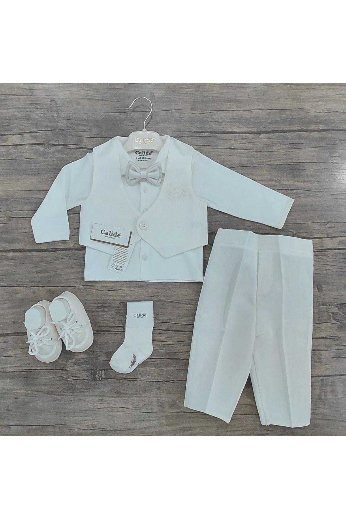 Calide Baby&Kids U Yaka Papyonlu Erkek Bebek Mevlüt Takımı / Özel Gün Kıyafeti - 6'lı Set fotoğrafı 2 (önizleme)