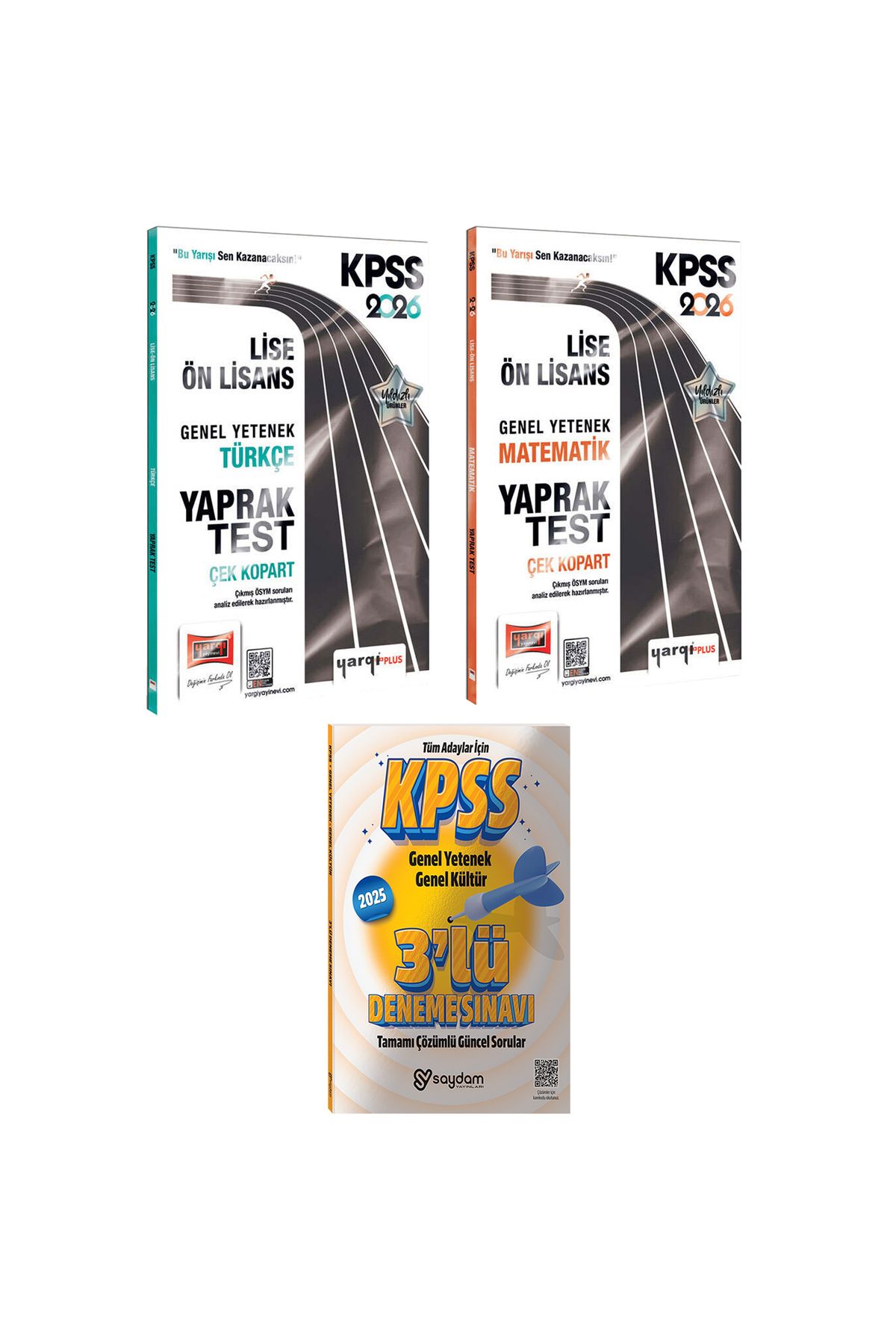 Yargı Yayınları 2026 KPSS Lise-Ön Lisans Genel Yetenek Türkçe ve Matematik Çek Kopart Yaprak Test-Çözümlü 3 Deneme