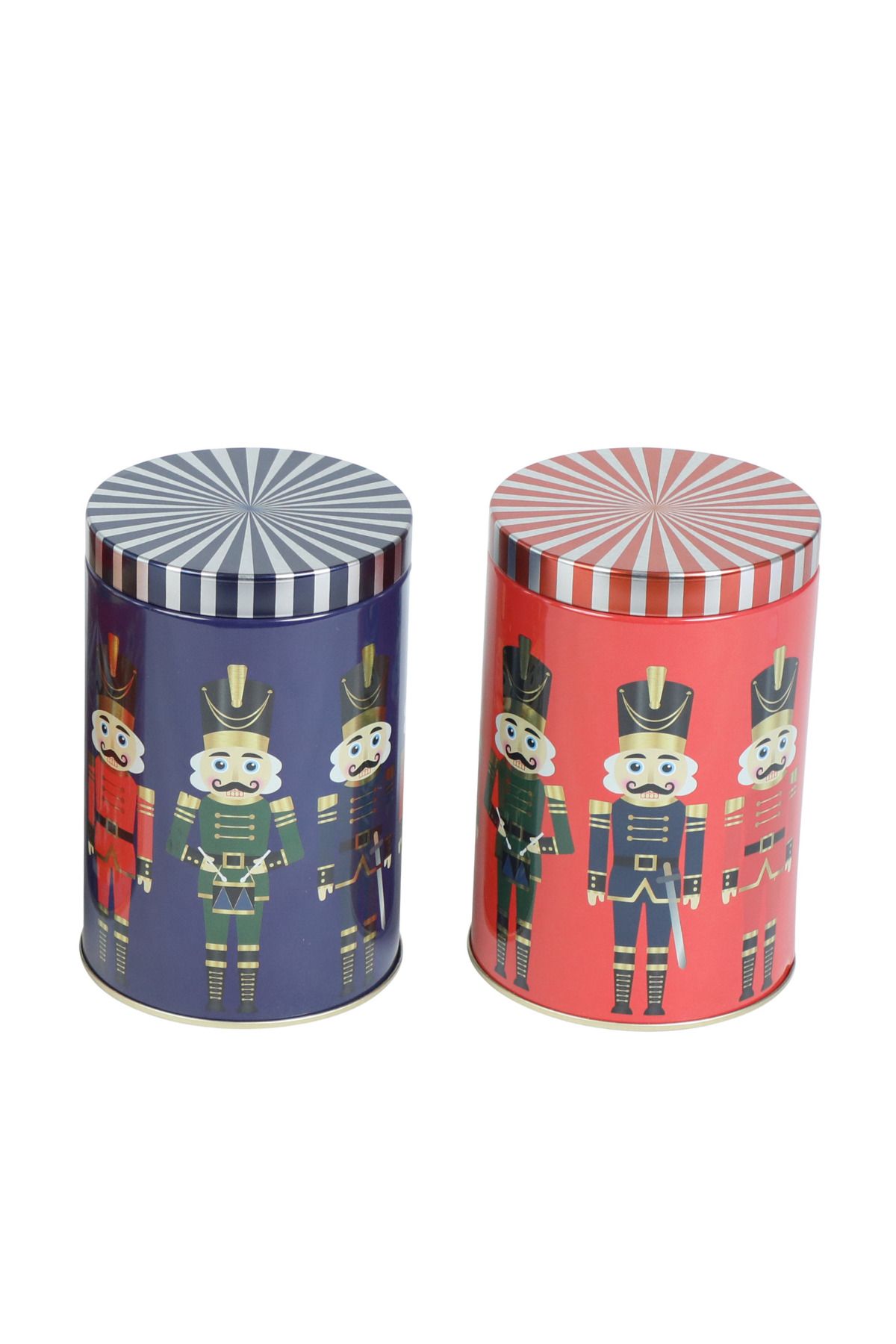 Sarkap-Nutcracker Series - 2-Piece Metal Round Storage Container 3