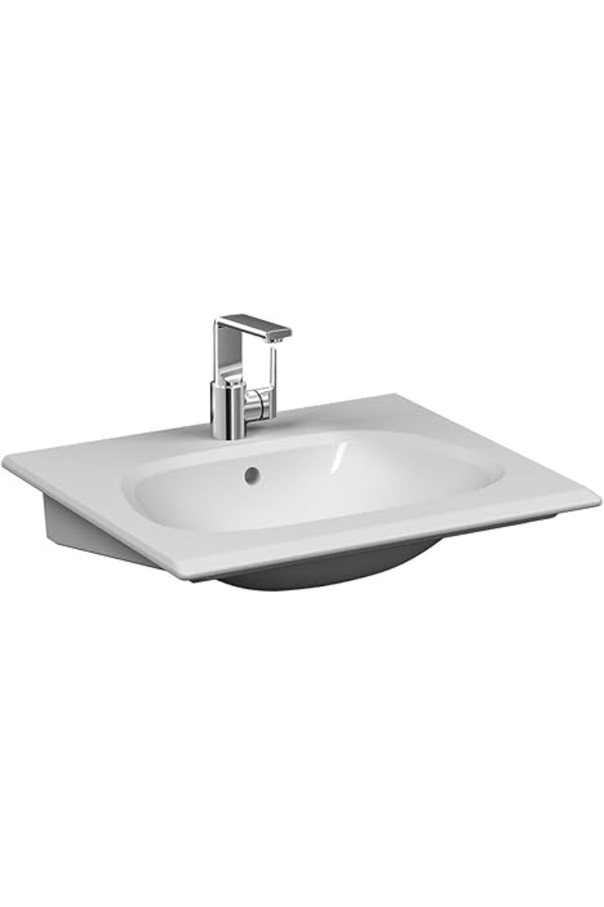 Pazarcan Vitra Frame 5707B403-0001 Etajerli Lavabo, 60 Cm, Vitra Clean, Beyaz