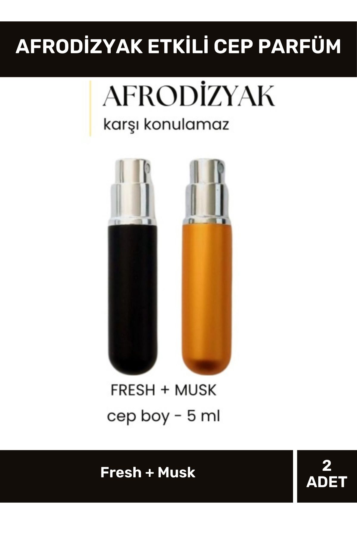 VARESSA New Premium Trend 2 Adet Etkili Cezbeden Erkek Parfüm Cep Boy Musk + Fresh