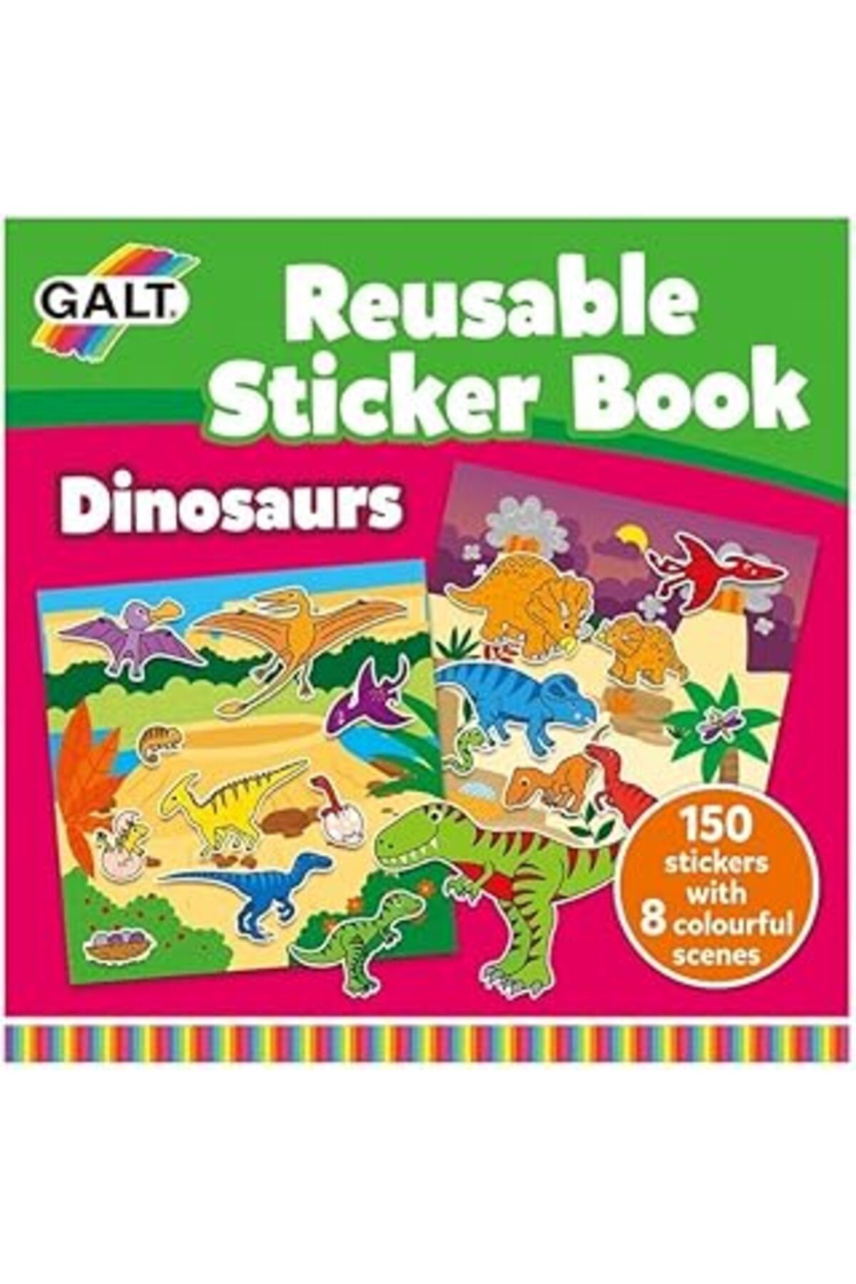 Mu Art Ahşap Galt Reusable Sticker Book - Dinosaurs