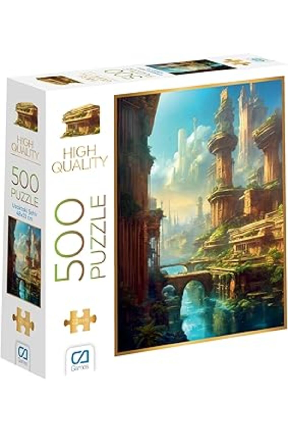 Pazarcan Ca Games Uzaktaki Şehir 500 Parça 2,2Mm Kalınlık 33X48Cm Profesyonel Hobi Puzzle Yapboz Serisi