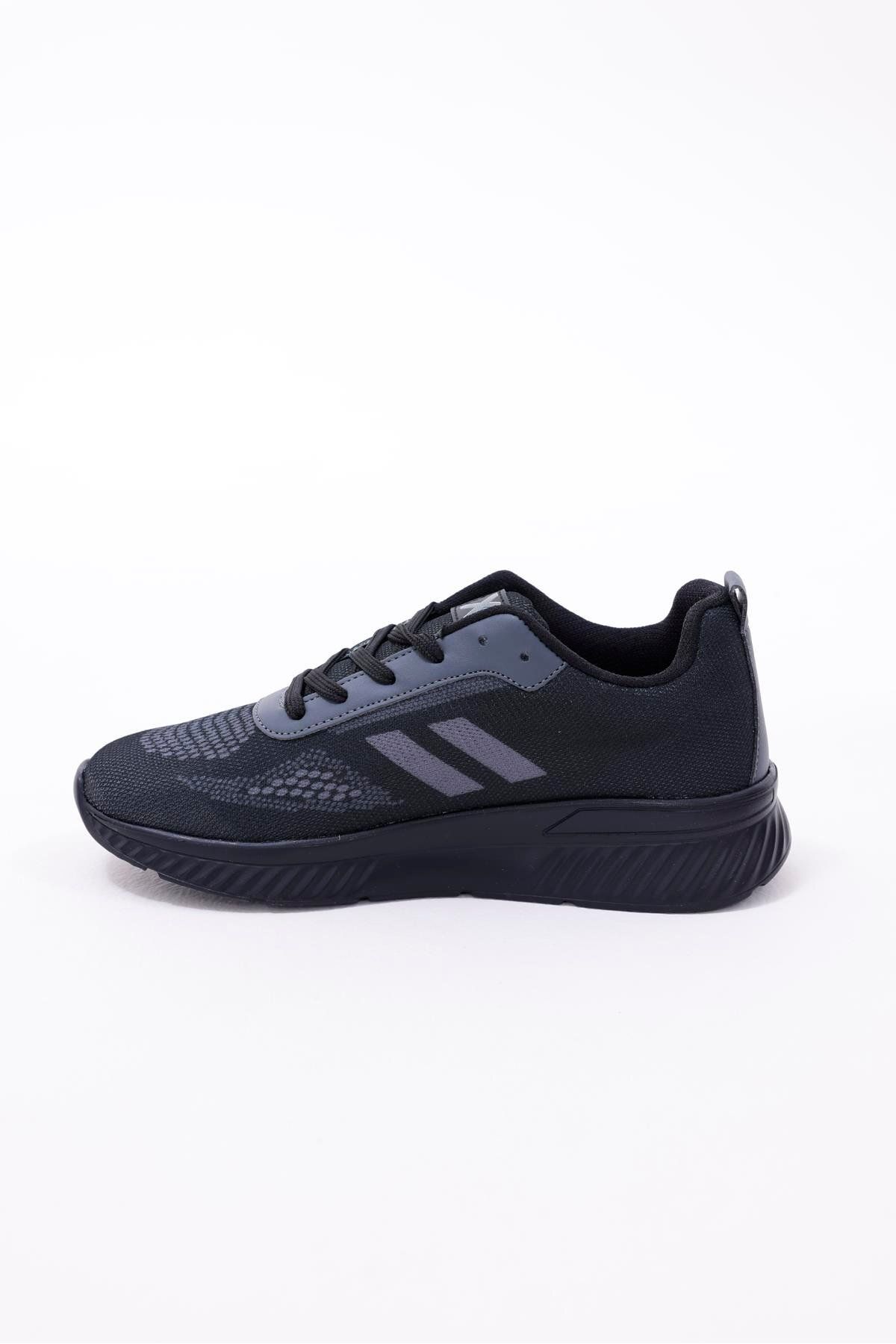 xson Dijital Baskılı Unisex Siyah Sneaker - Füme Desenli Günlük Ayakkabı