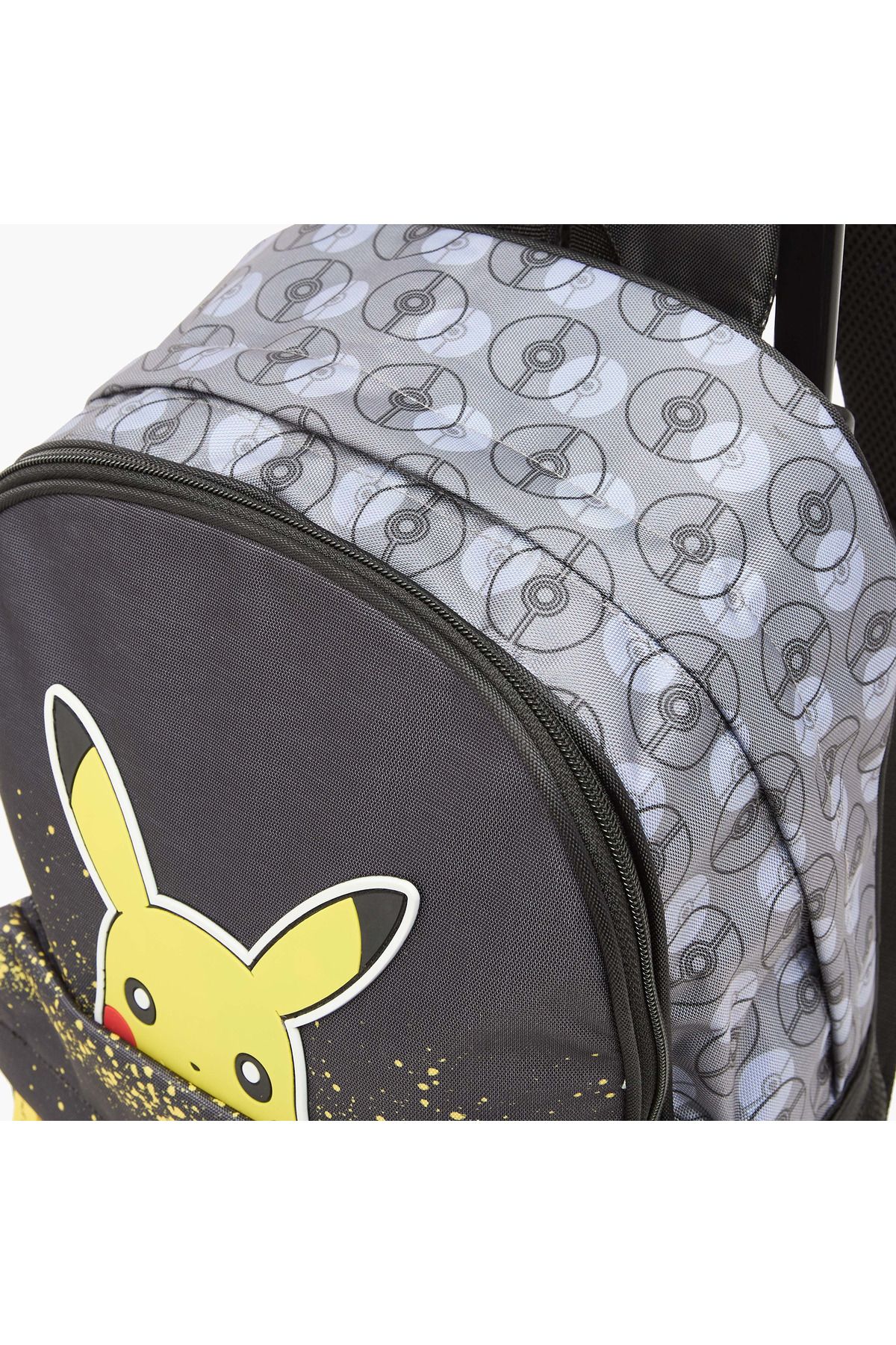 Pokemon-Pikachu Print Trolley Backpack with Retractable Handle and Zip Closure - 16 inches 8