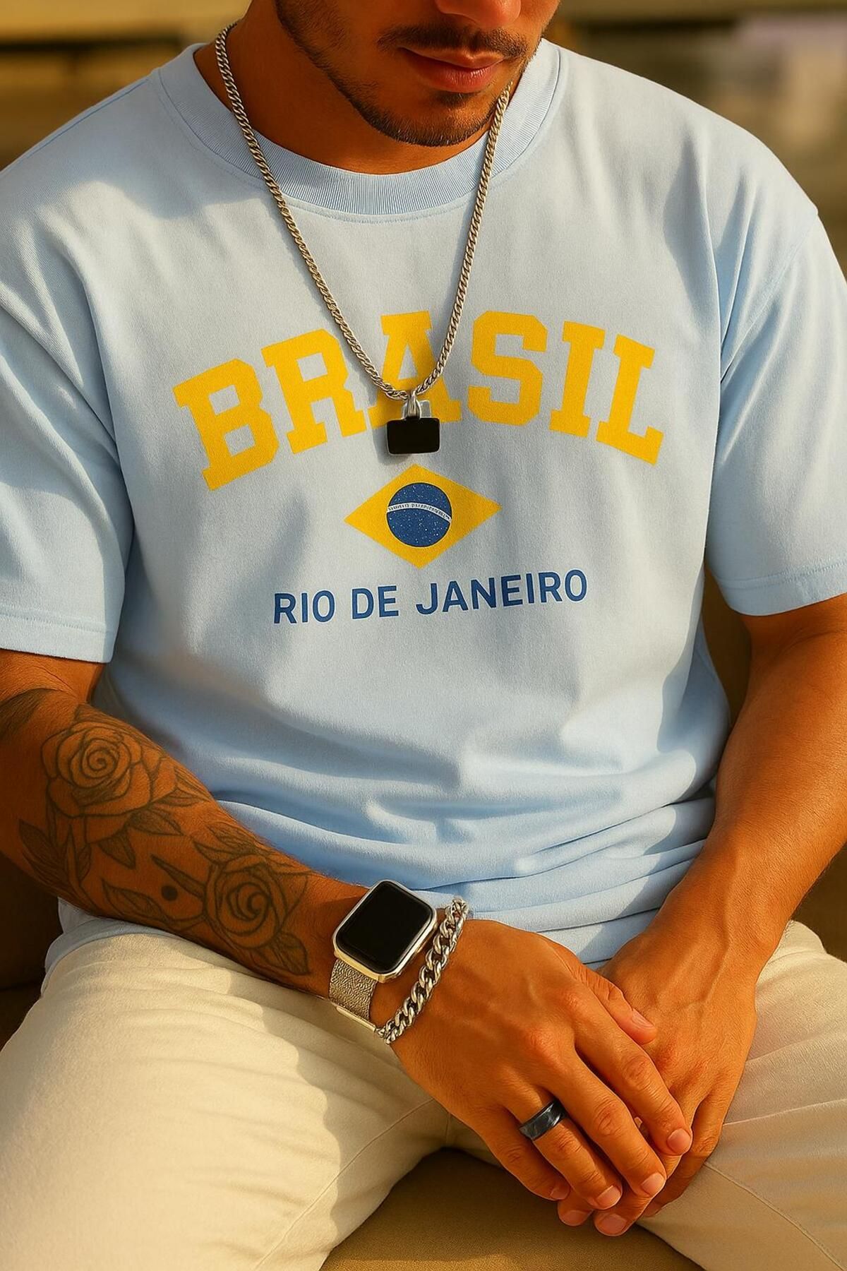 New Shine Brasil Brezilya Baskılı Oversize T-Shirt