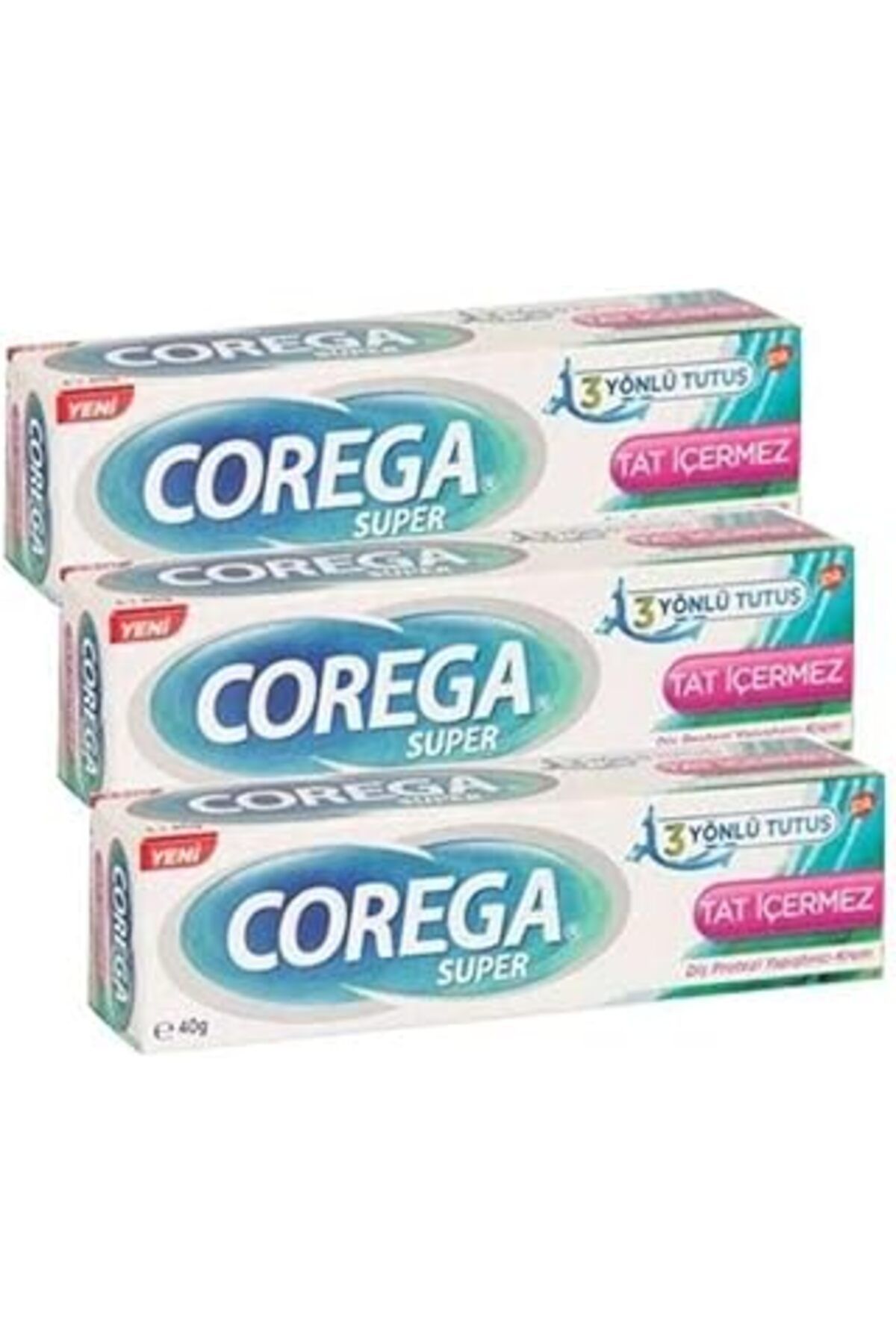 TBSProjects Corega Naneli Diş Protezi Yapıştırıcı Krem 40 Gr X 3 Adet