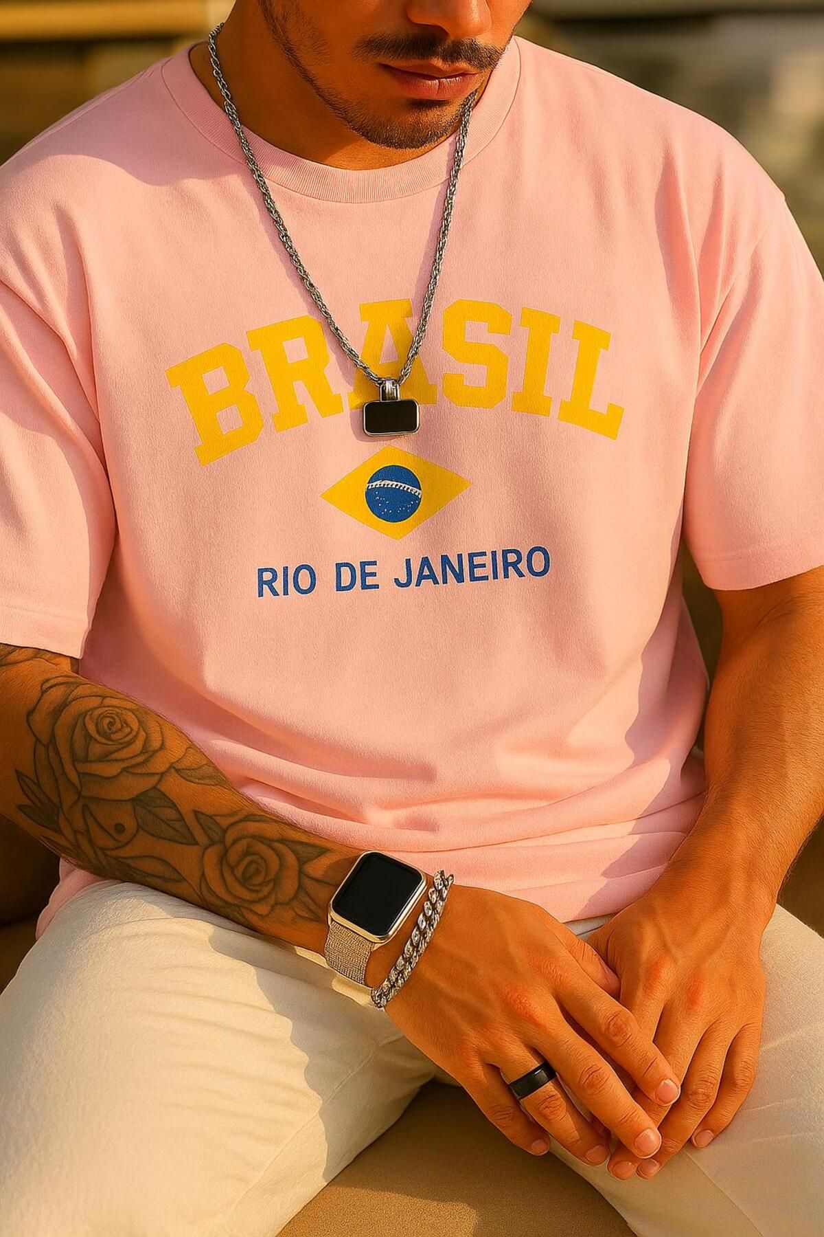 New Shine Brasil Brezilya Baskılı Oversize T-Shirt