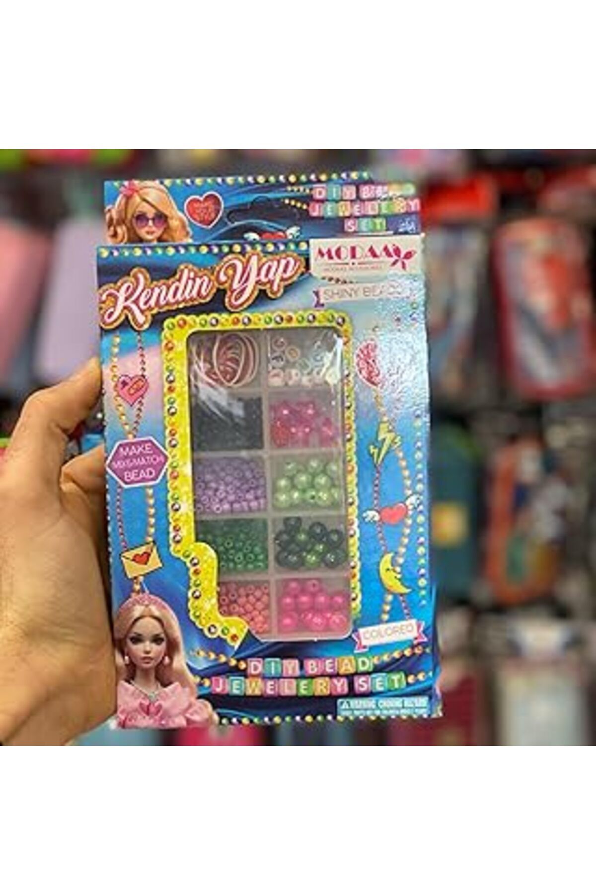 Mu Art Ahşap Kendin Yap Boncuk Takı Seti, Renkli Boncuklarla Bileklik Ve Kolye Yapımı, Çocuklar Için El Sanatlar
