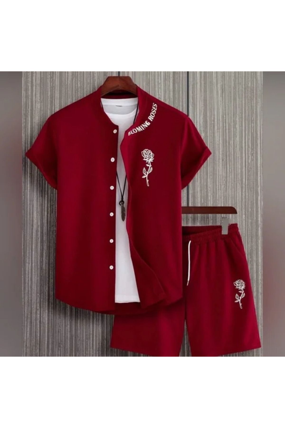 LUNAVISTA Short-sleeved round-neck T-shirt and button-up shorts