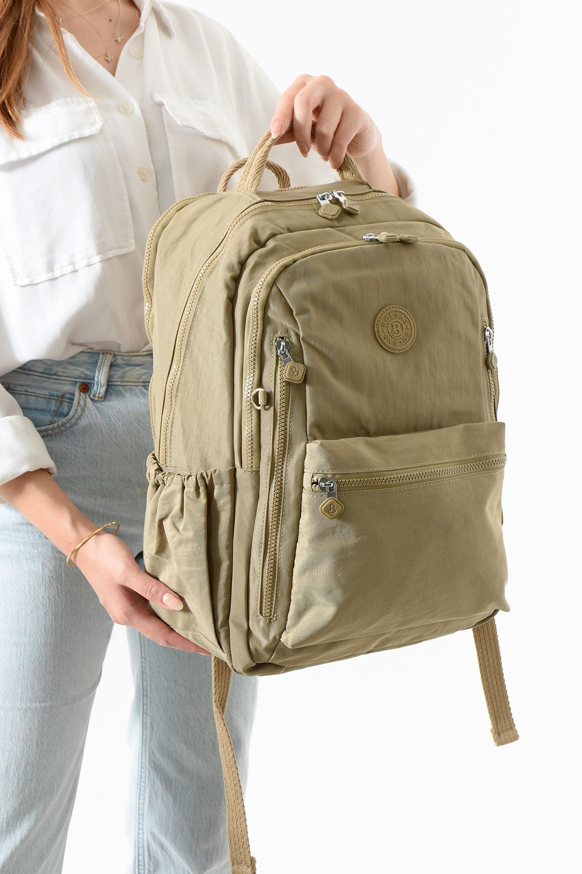 Just Polo Mathilda 1091 Unisex Çok Gözlü Su Geçirmez Kumaş Sırt Çanta (EN 30 BOY 41 GENİŞLİK 17)