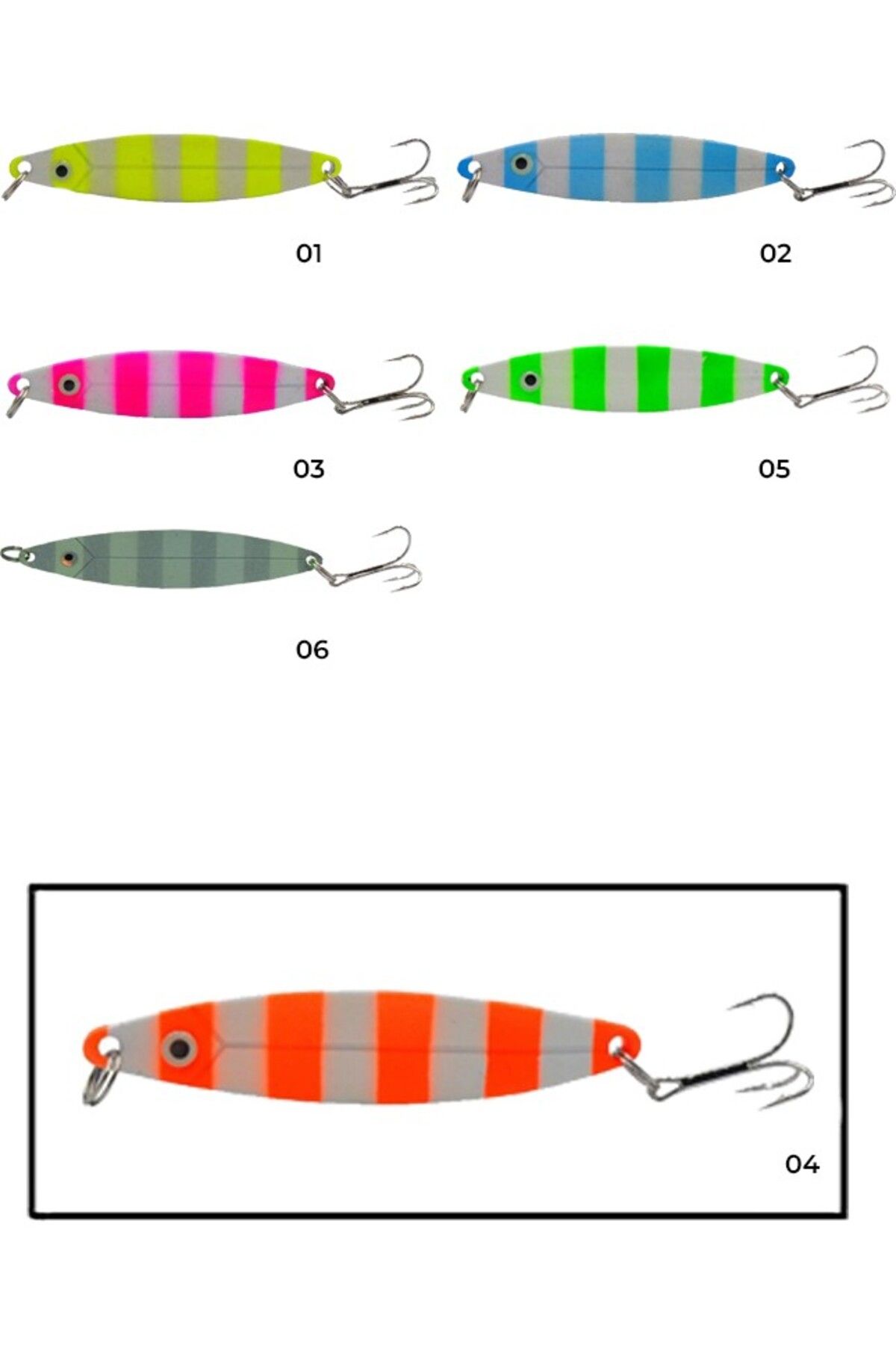 Kaptan Captain 6145 Lüfer Kaşığı 20gr Zebra Glow 8cm