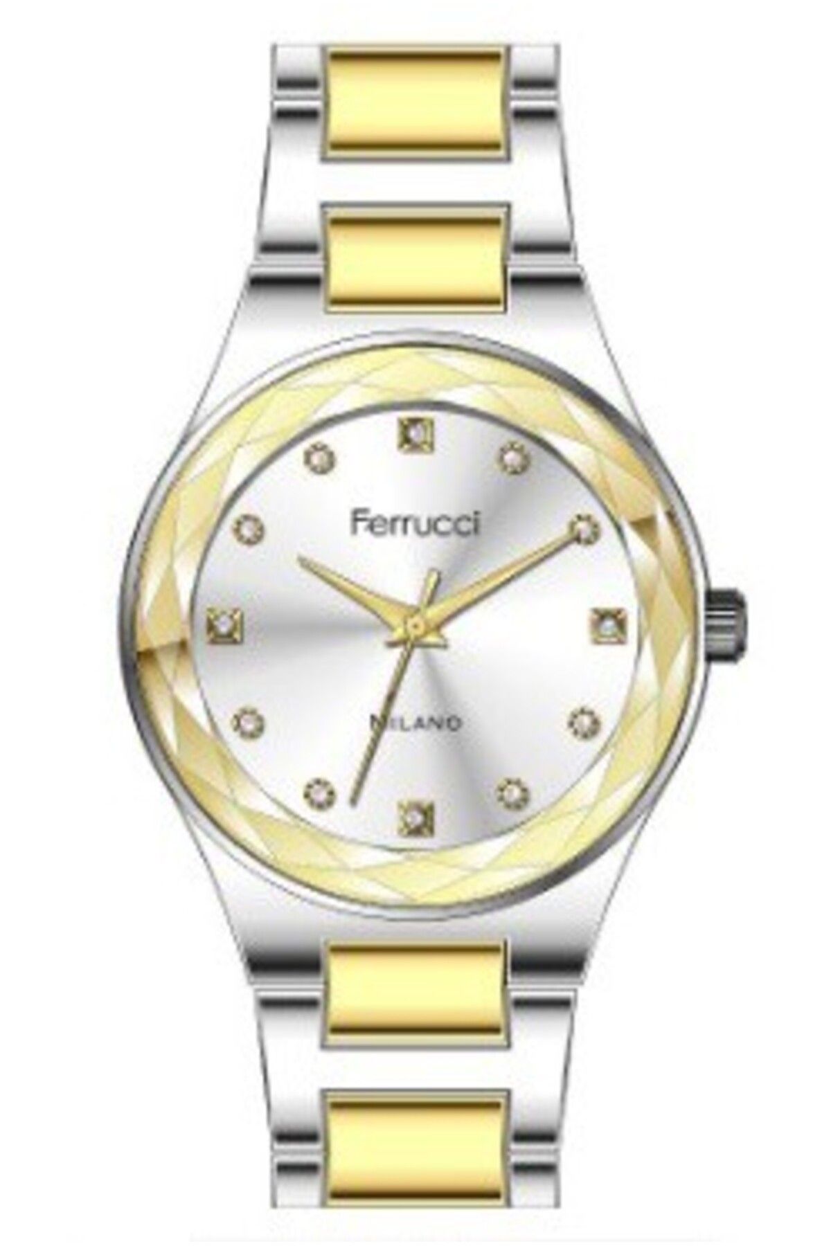 Ferrucci Gold Gümüş Renk Kadın Kol Saati ve Bileklik