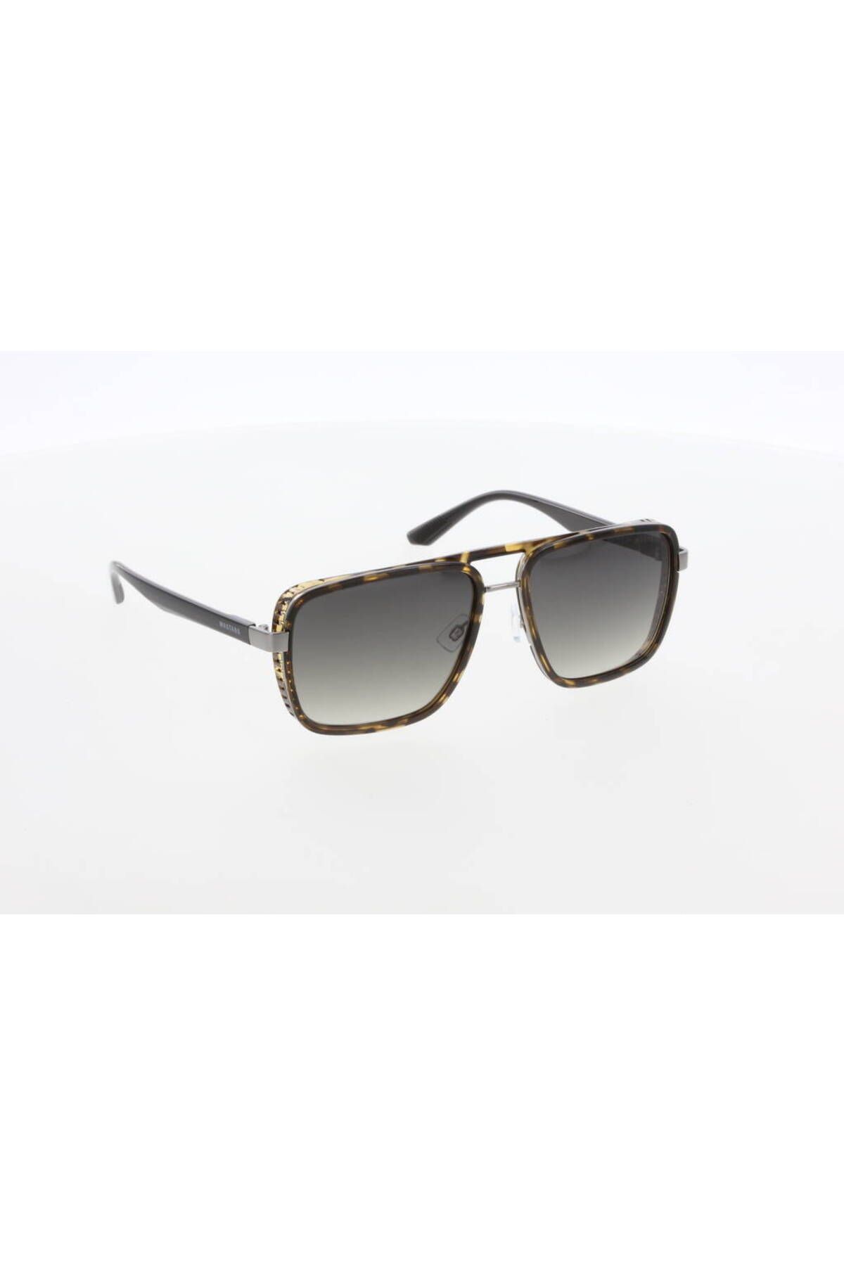 Mustang-Mu2455 Col.2 57 16 141 Sap Partial Black Frame Leopard Brown Pattern Glass Color Green Gradient U 3