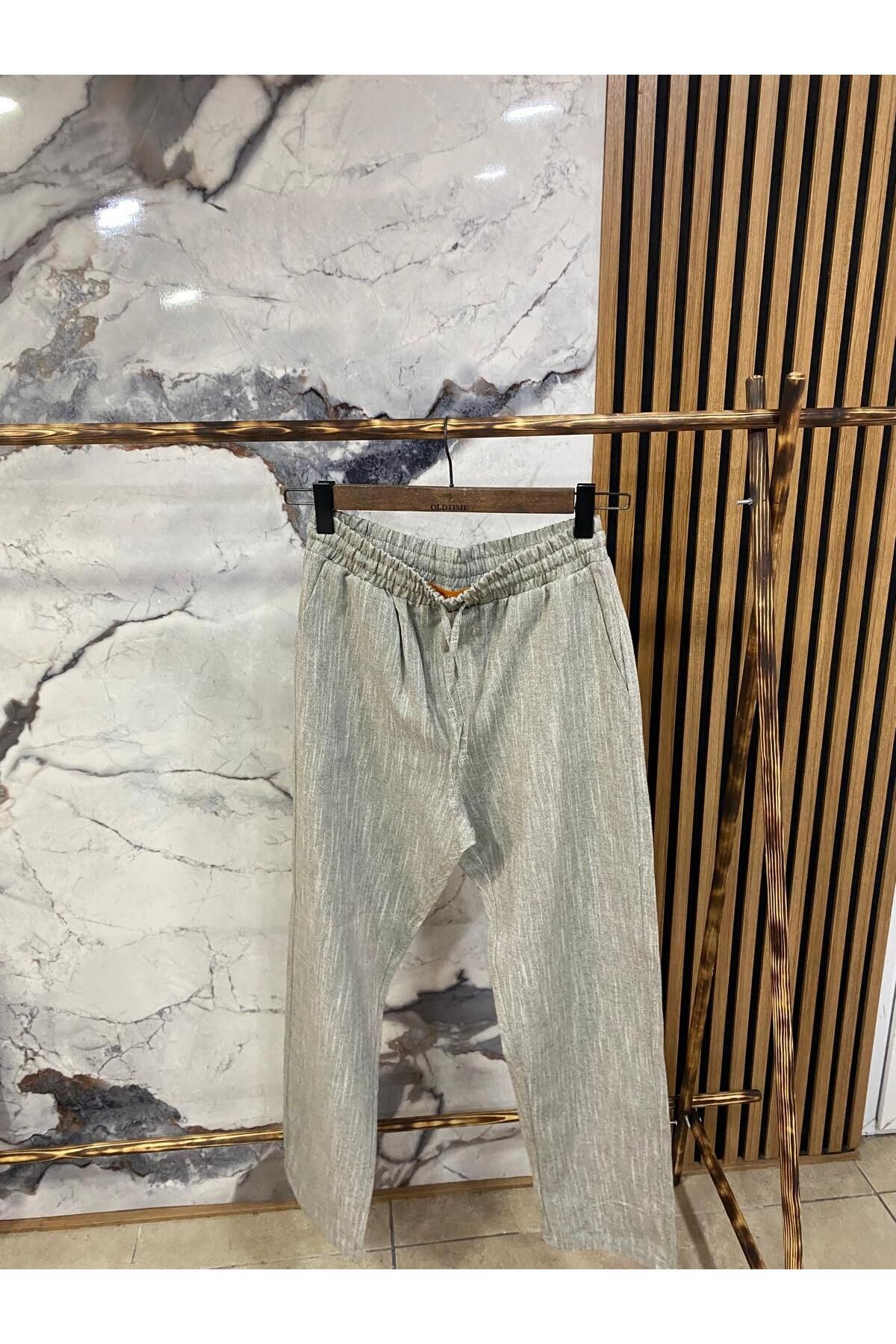PASSWORD Erkek Beli Bağcıklı Pamuk Keten bagyy pantalon