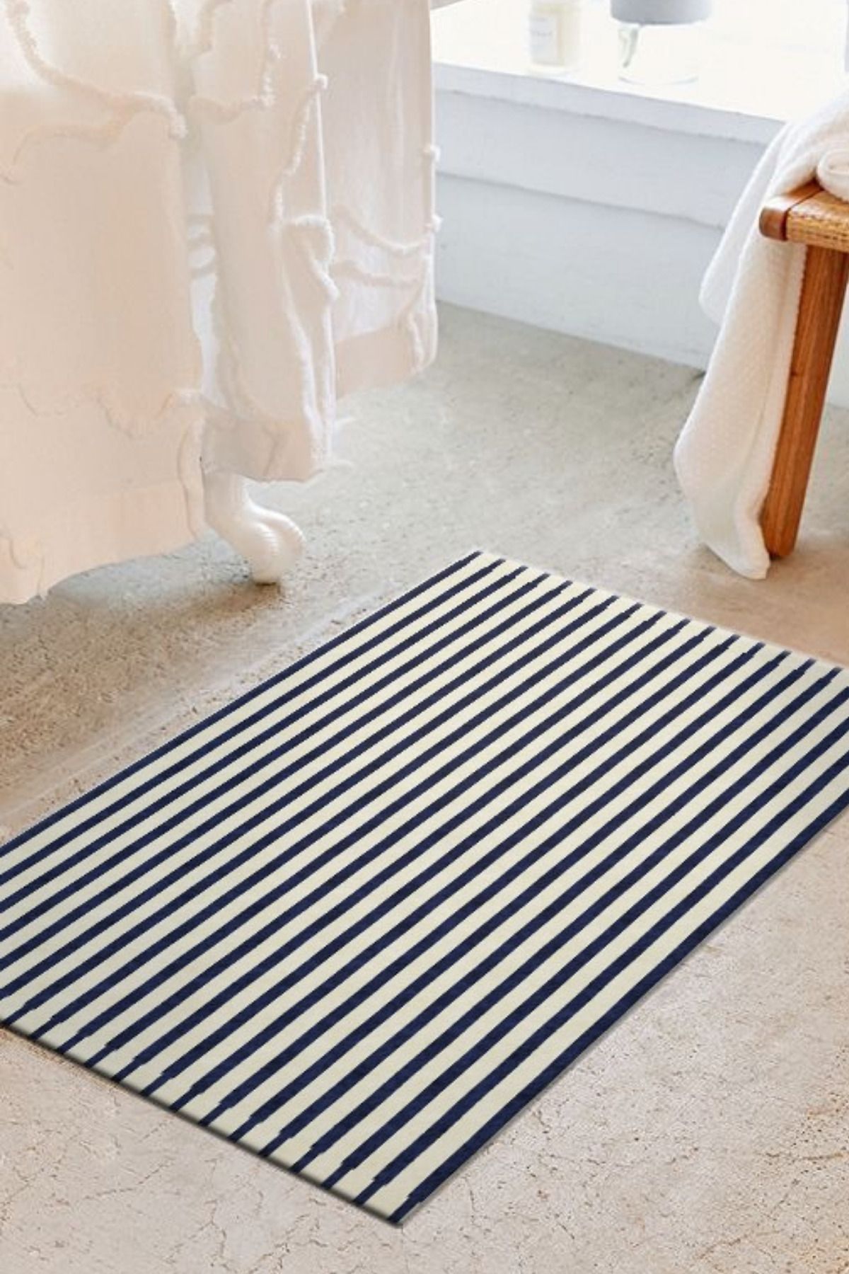 DERAS HOME Yıkanabilir Kaymaz Taban Banyo Paspası 60*100 Cm