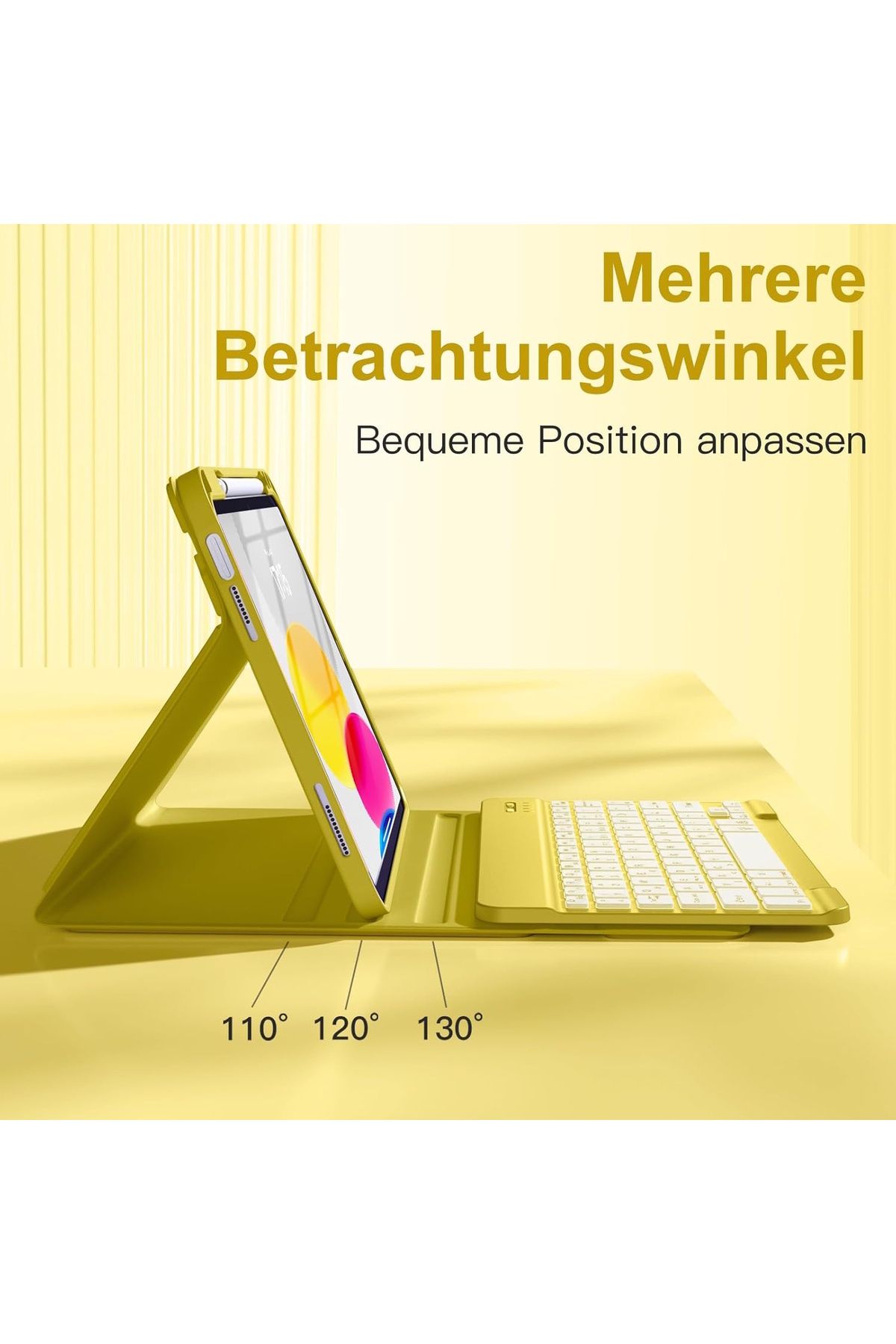 m.tk moveteck-iPad 11Th Generation A16 2025 / 10Th Generation 10.9 Compatible Tablet Case with Keyboard Wireless Bluetooth Pen Compartment 3
