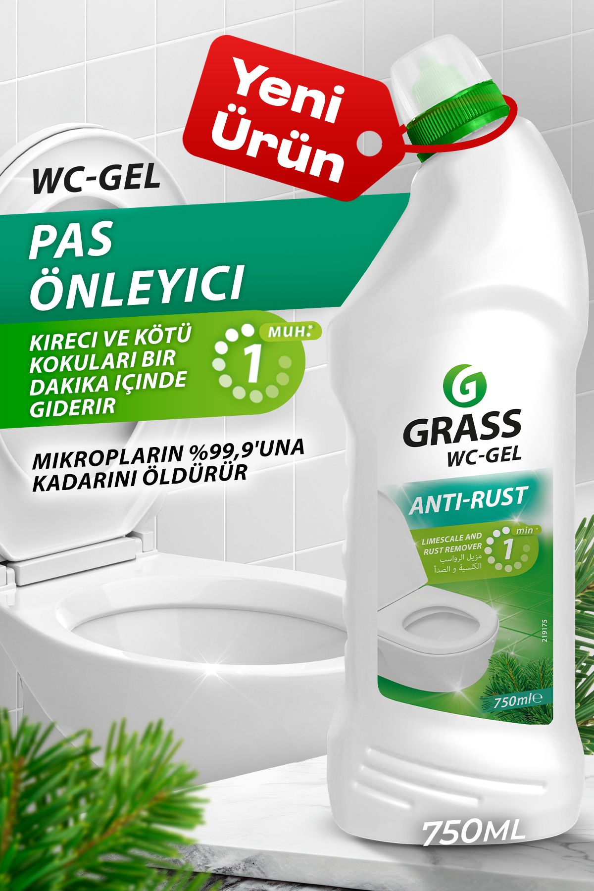 GRASS Banyo Hijyen Seti (3'lü) - Küf/Kireç/Leke Çözücü