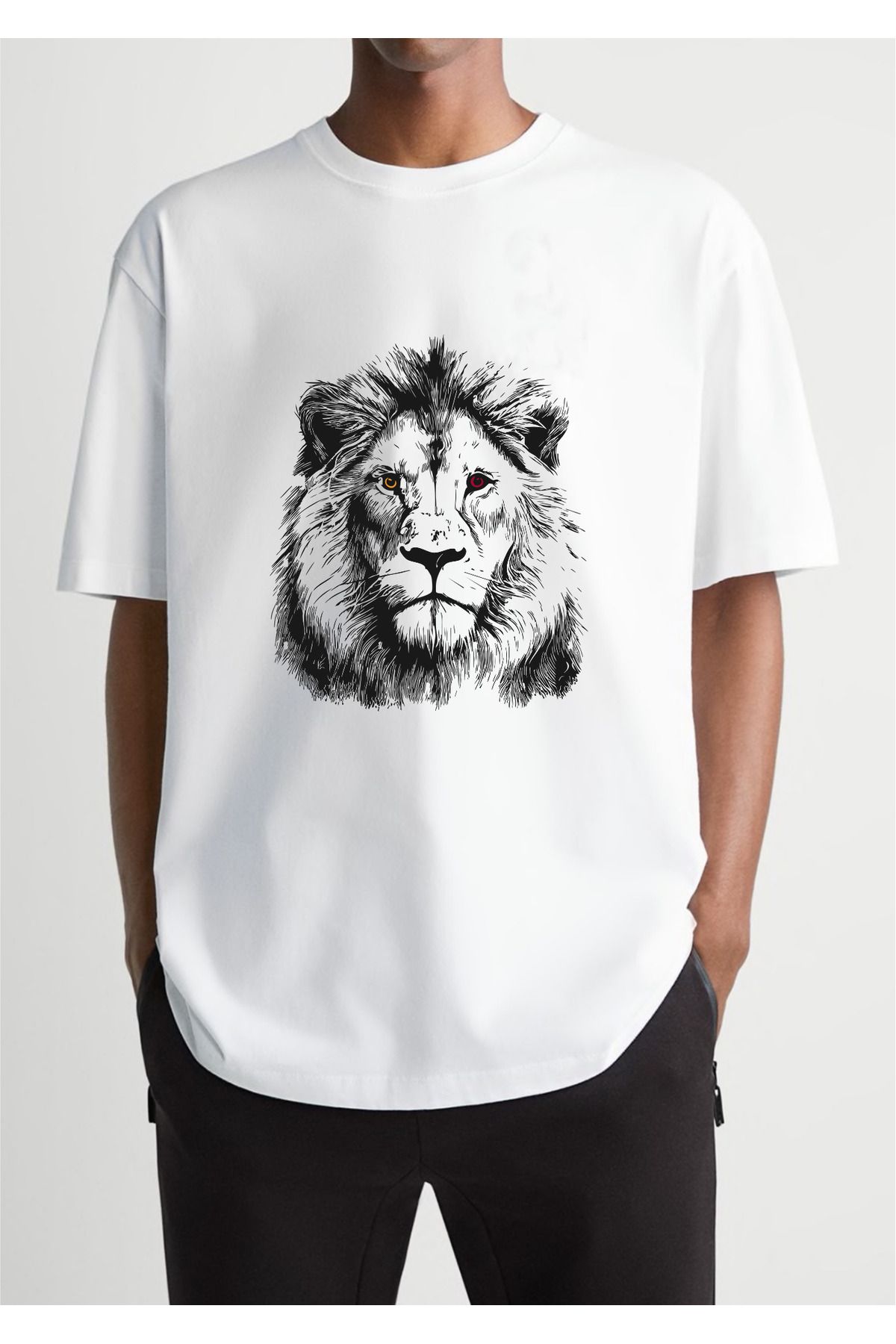 lewibafashion ASLAN TASARIMLI % 100 PAMUK OVERSİZE PREMİUM BASKI KALİTİSİNE SAHİP T-SHİRT