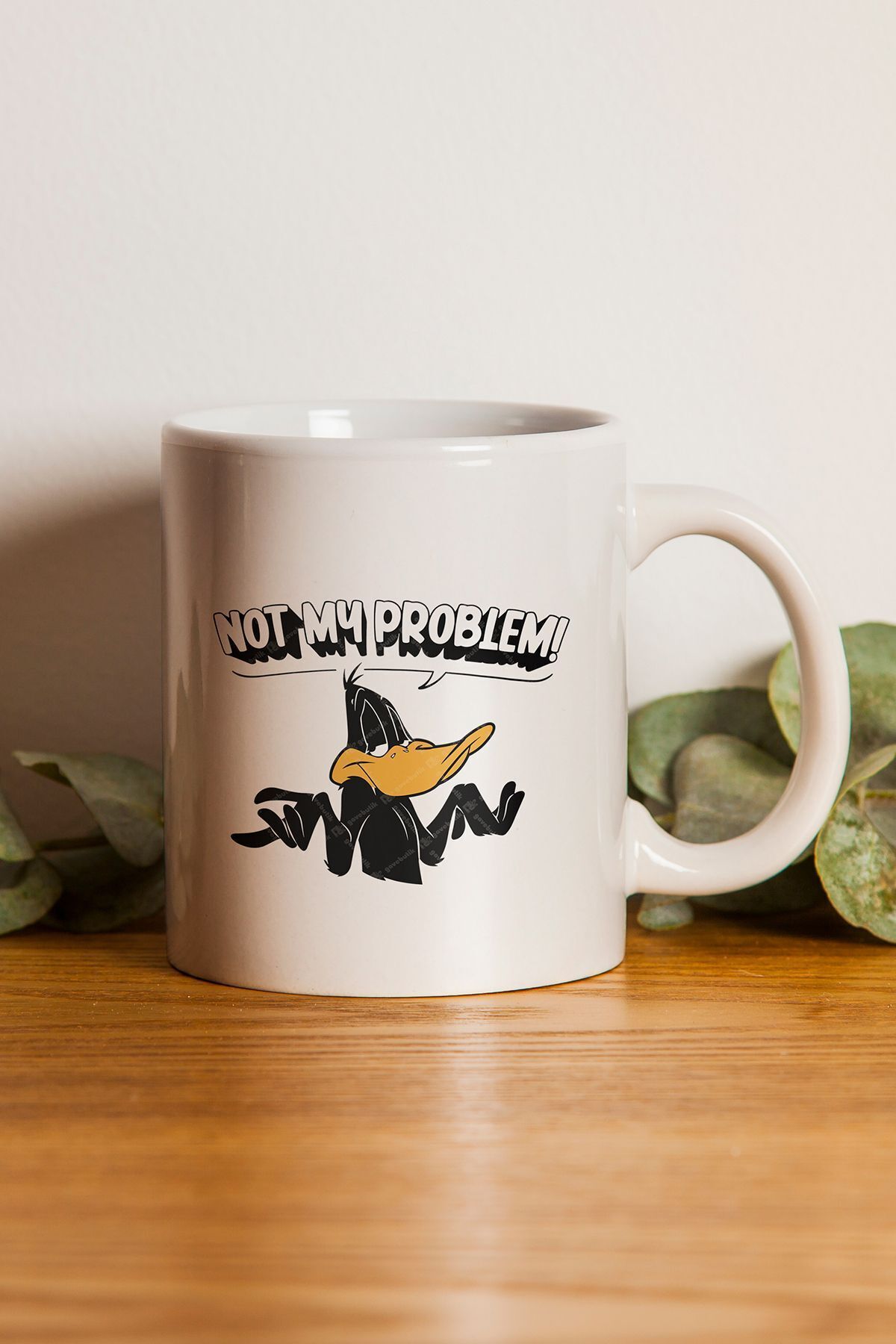 BİBANAPROMOSYON "not My Problem" Duffy Duck Baskılı Kupa Bardak - Sevgililer Günü Hediye