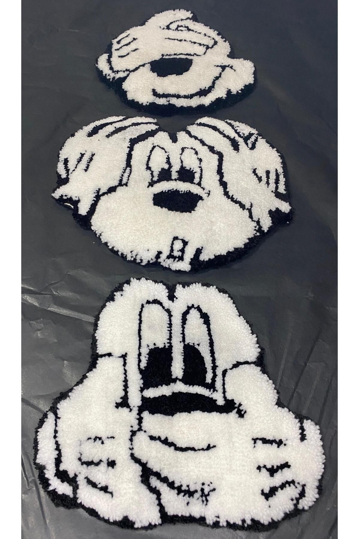 BYBAL Görmedim Duymadım Bilmiyorum Mickey Mouse Tufting El Dokuma Halı
