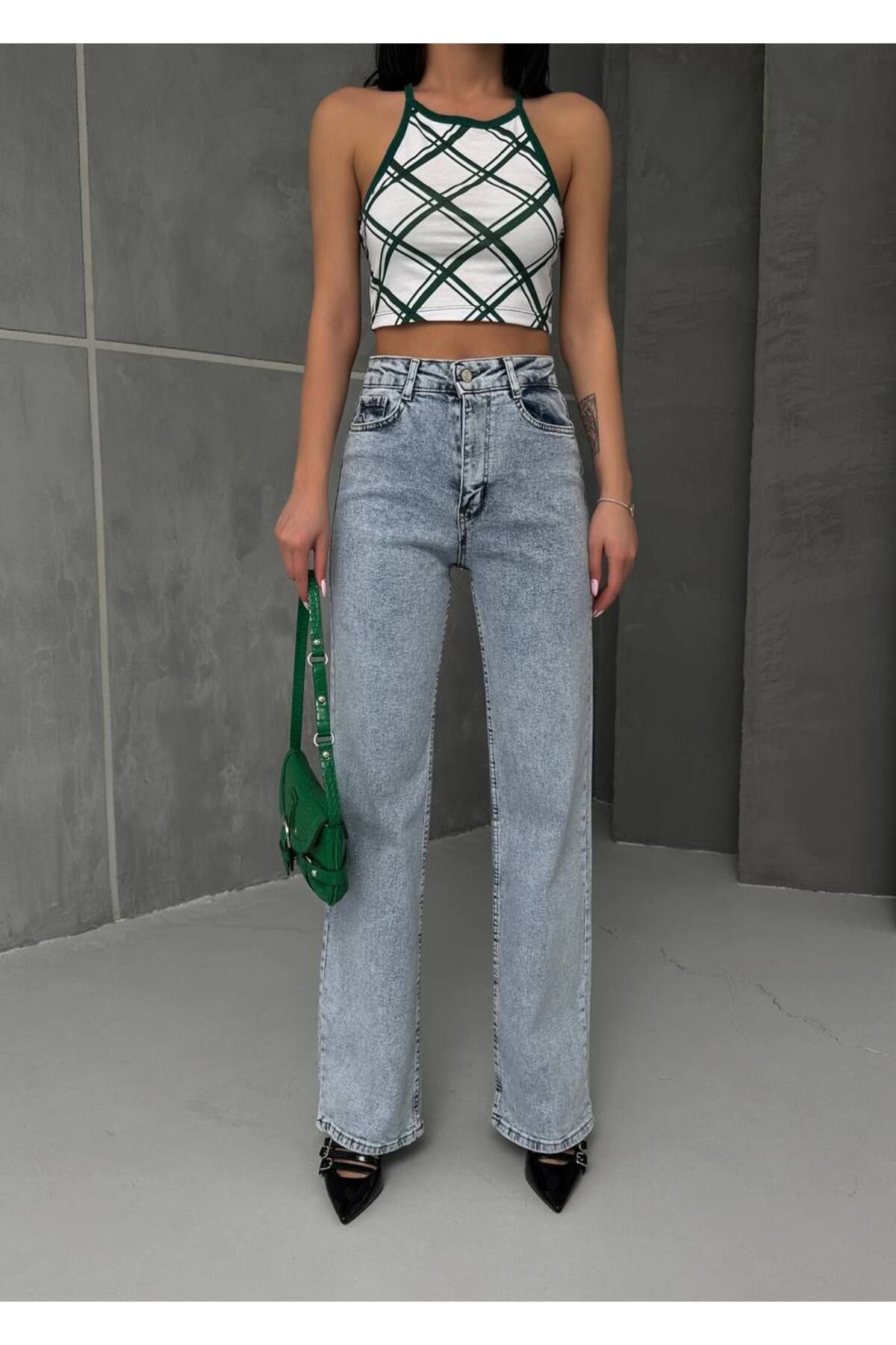 Miele Woman Kadın Yüksel Bel Palazzo Bol Paça Full Likra Esnek Jeans