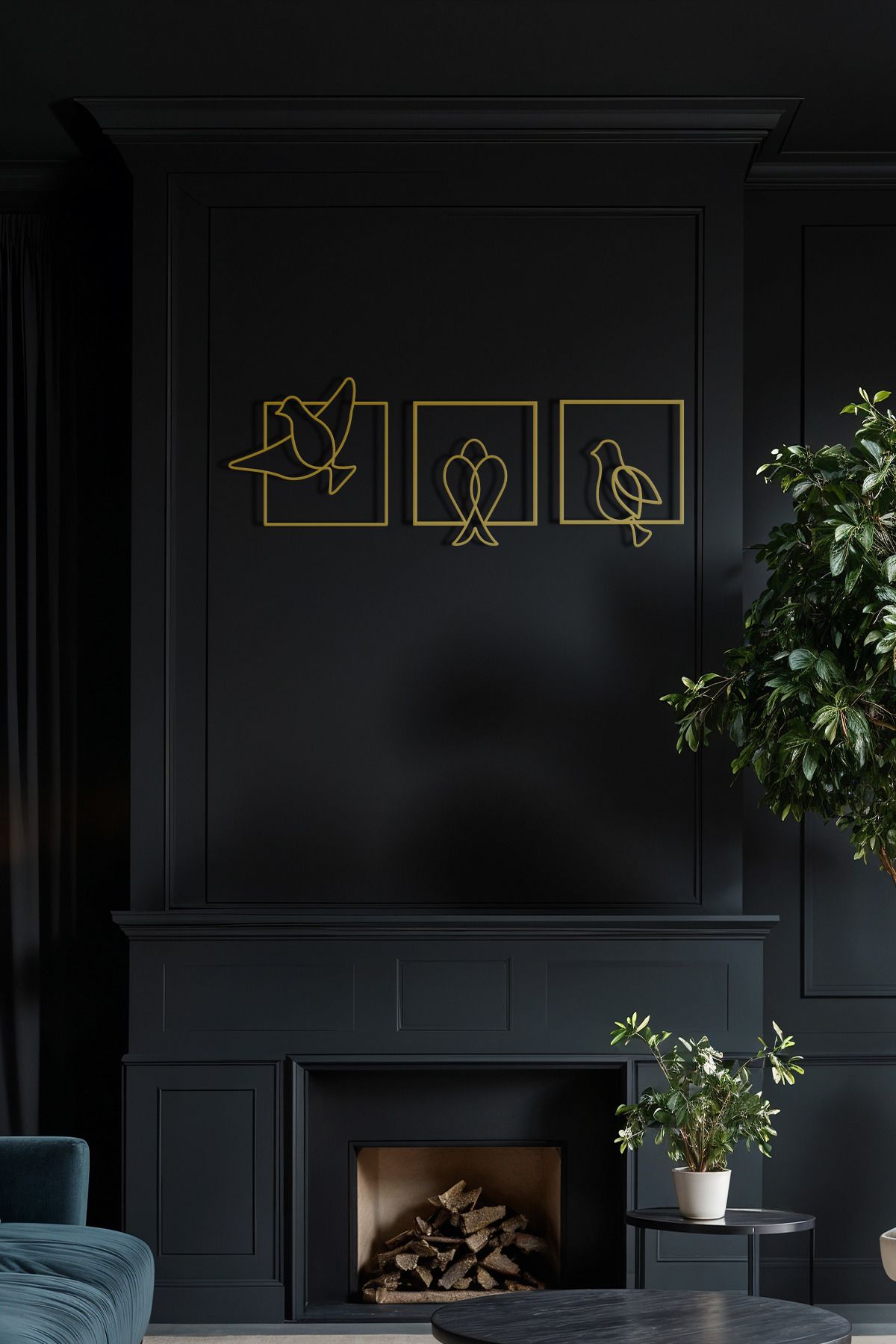cncrafft 3'lü Kuş Metal Tablo Seti – Minimalist Duvar Dekoru